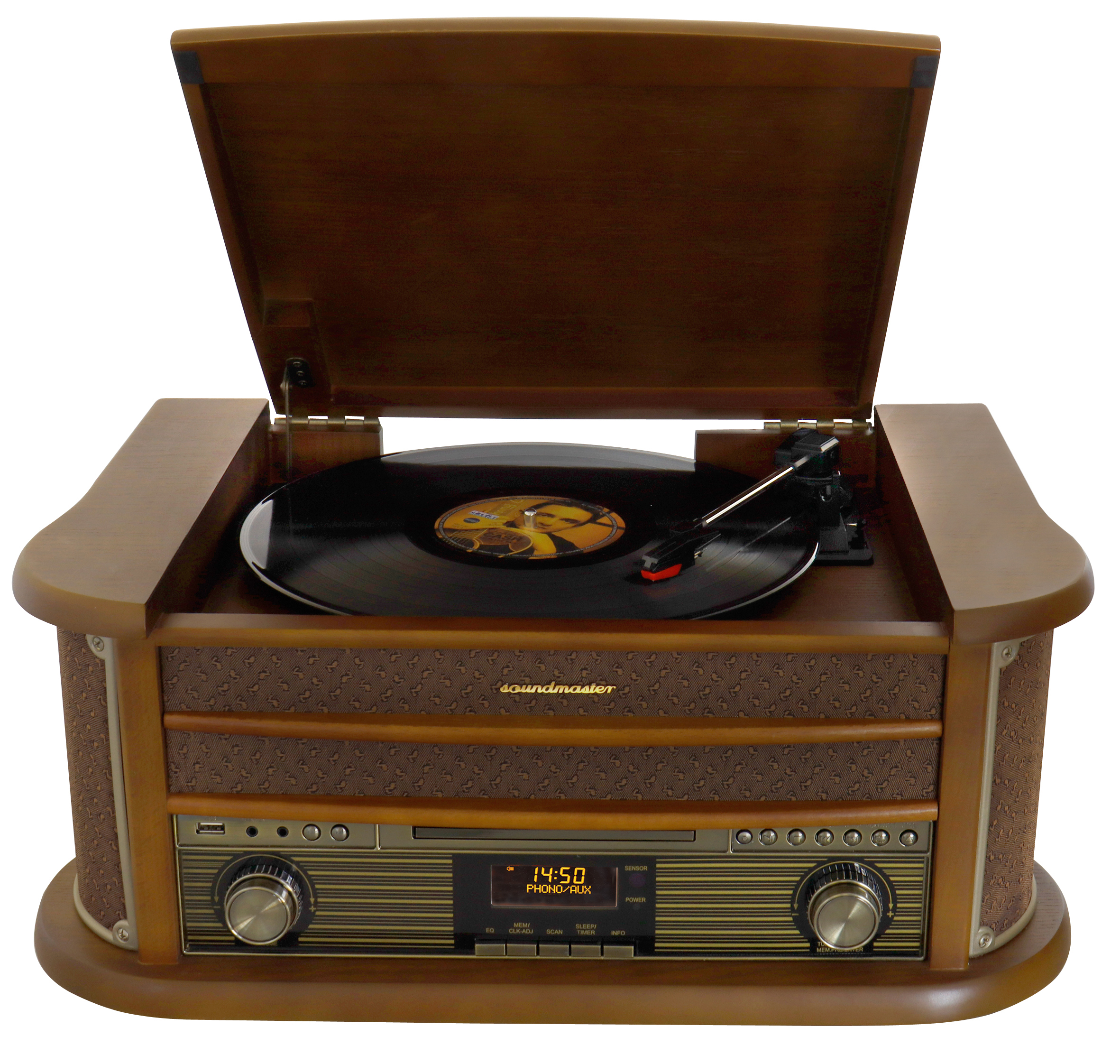 Nostalgic stereo system with DAB+/FM radio, turntable, CD/MP3, USB, encoding, cassette, Bluetooth®