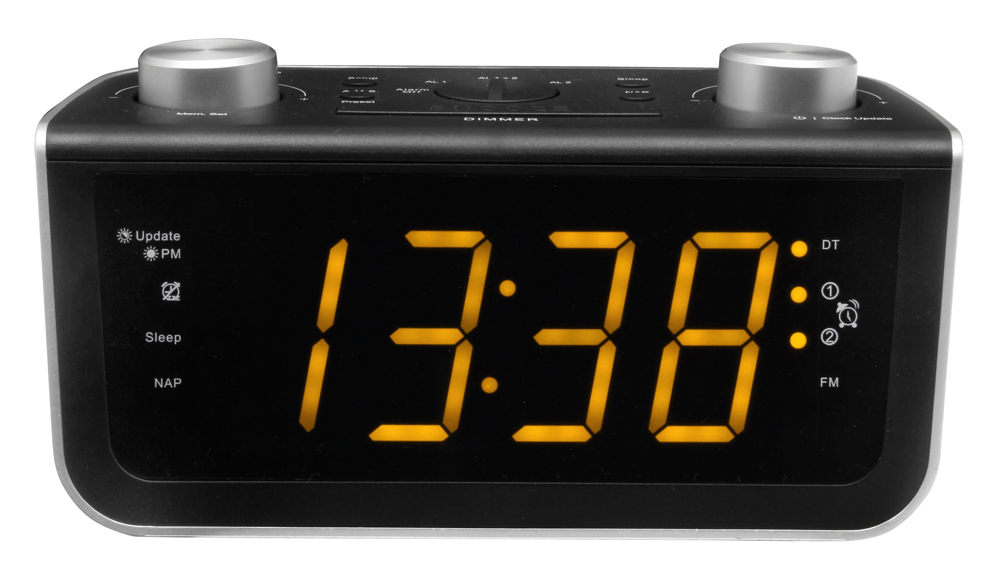 FM PLL-clock radio with large display/operating buttons & automatic time setting