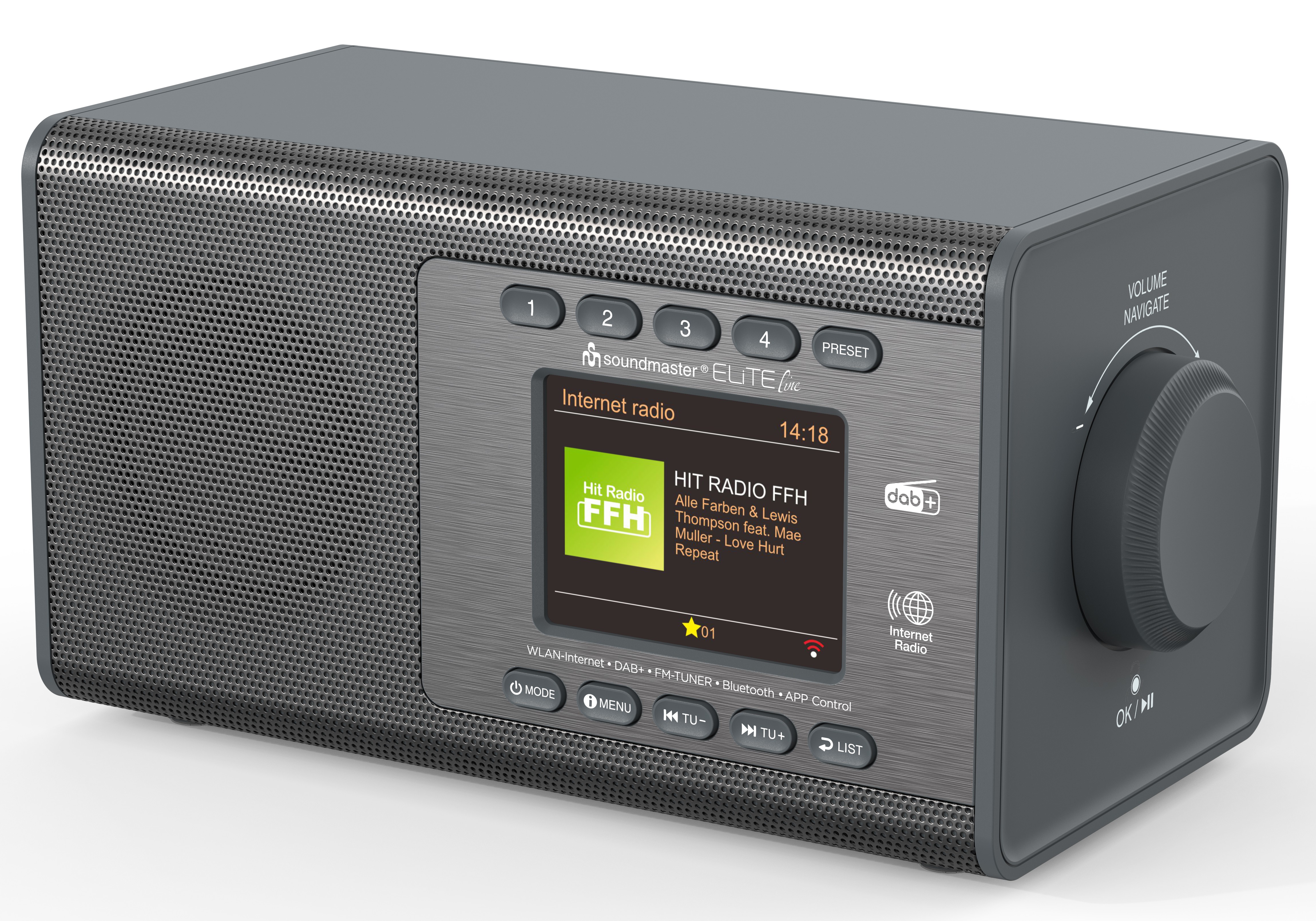 WLAN-Internet/DAB+/UKW Radio mit USB-MP3, Bluetooth®