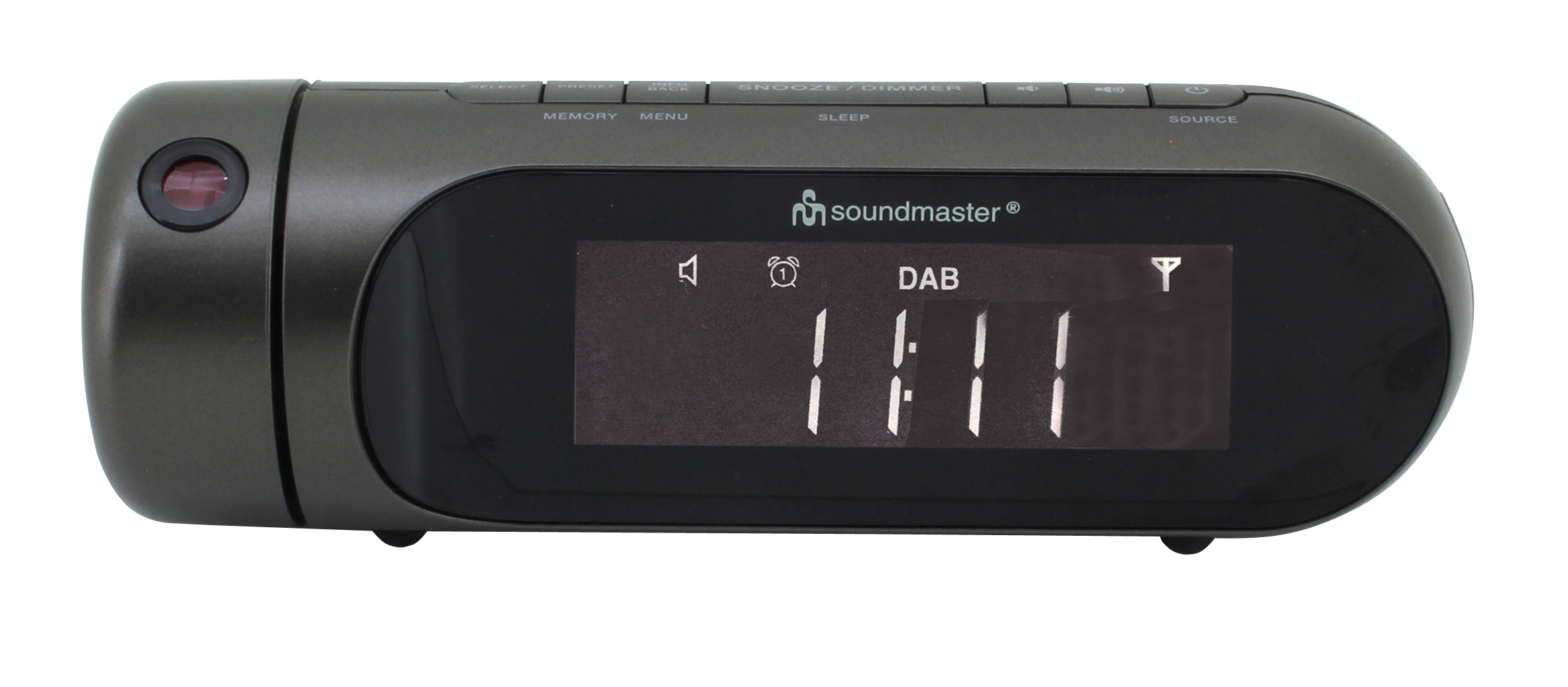 DAB+/FM clock radio with projection