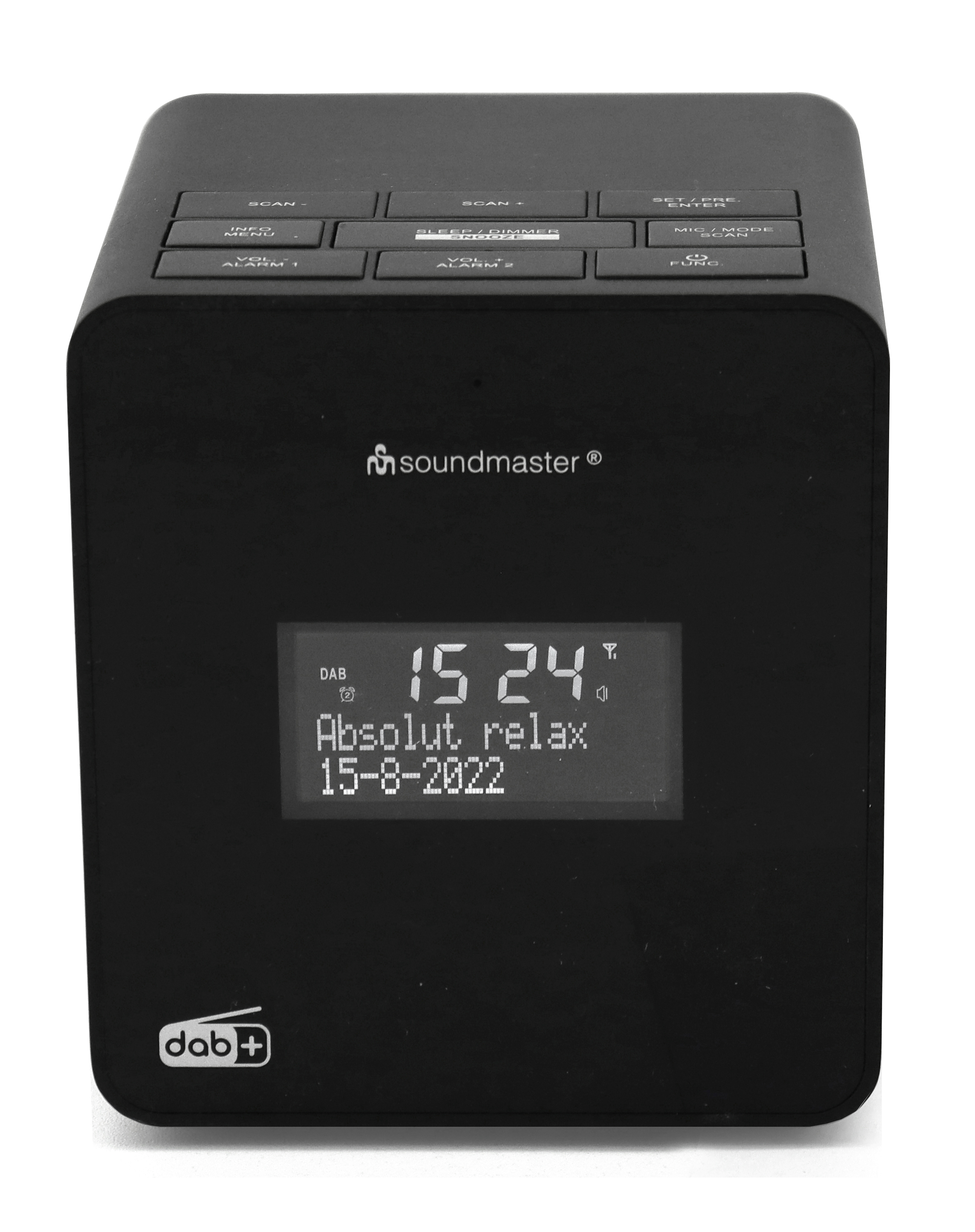 DAB+/FM clock radio with record function for individual wake-up calls