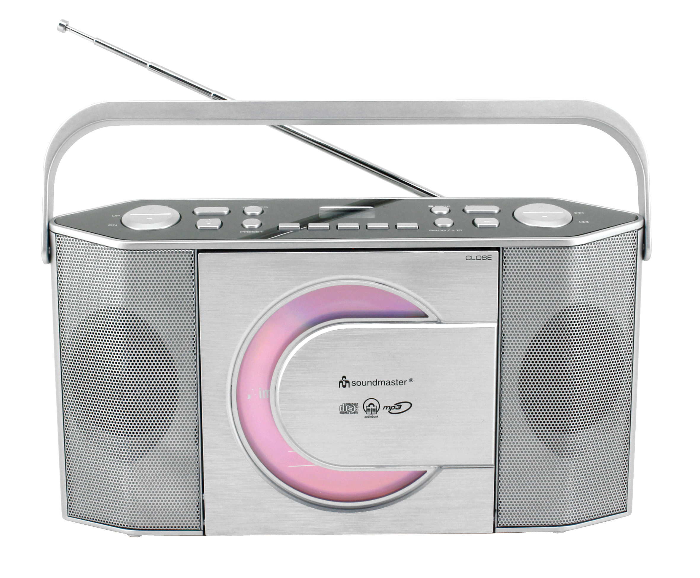 Portable CD/MP3 stereo FM-PLL radio