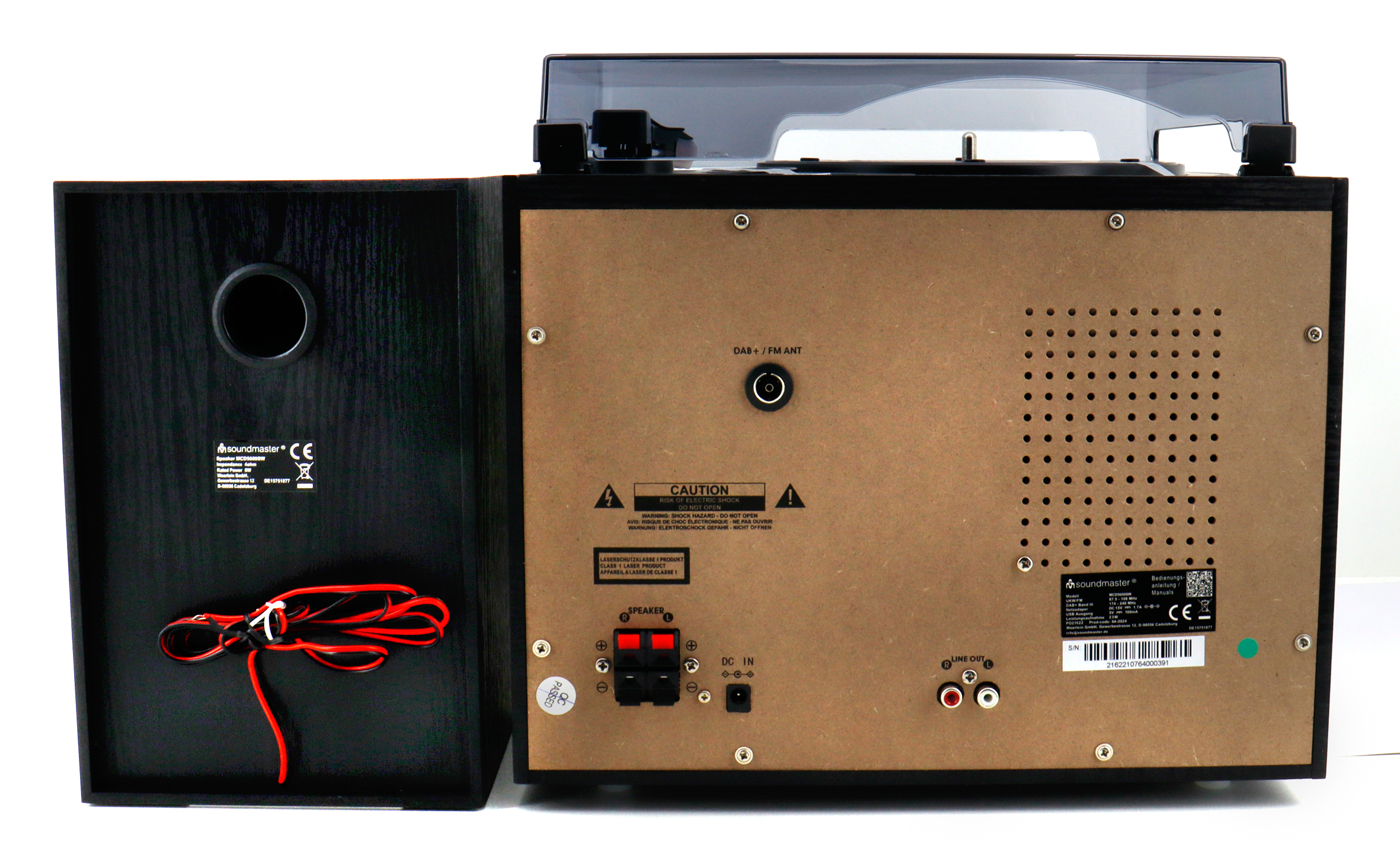 Stereo-Musikcenter mit DAB+/UKW Radio, CD/MP3, Plattenspieler, Doppelkassette, USB, Bluetooth®, Encoding