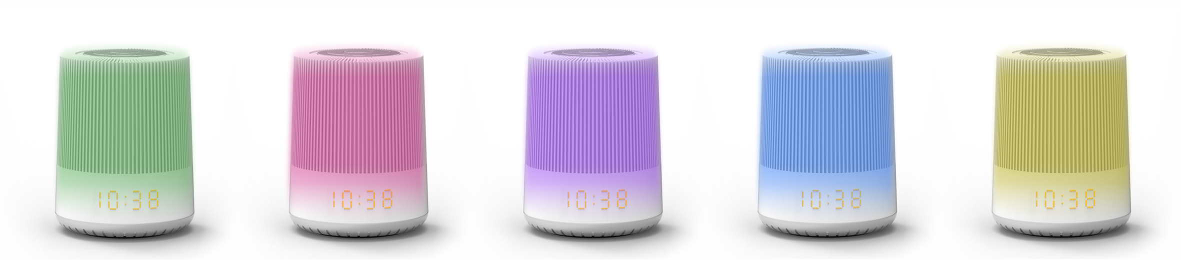 FM-PLL Clock radio with colorful LED night light, sunrise simulation