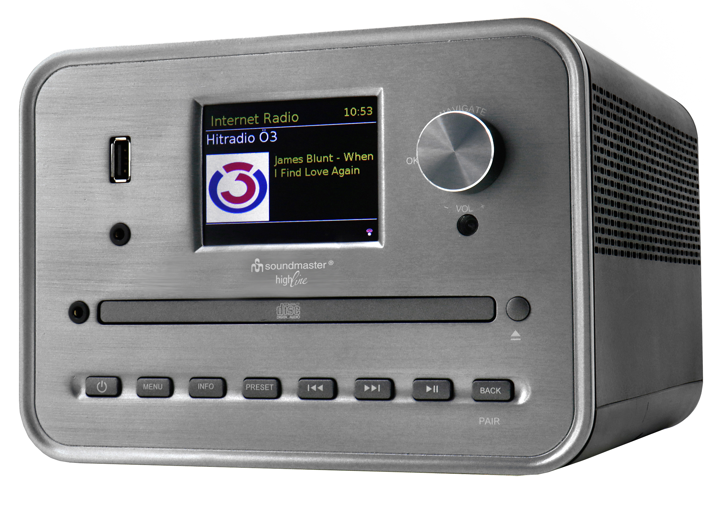 Stereo Musikcenter mit WLAN-Internet/DAB+/UKW-Radio, CD/MP3, USB, Bluetooth®, APP-Steuerung Stereo Musikcenter mit WLAN-Internet/DAB+/UKW-Radio, CD/MP3, USB, Bluetooth®, APP-Steuerung