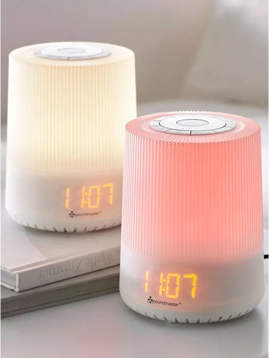 FM-PLL Clock radio with colorful LED night light, sunrise simulation