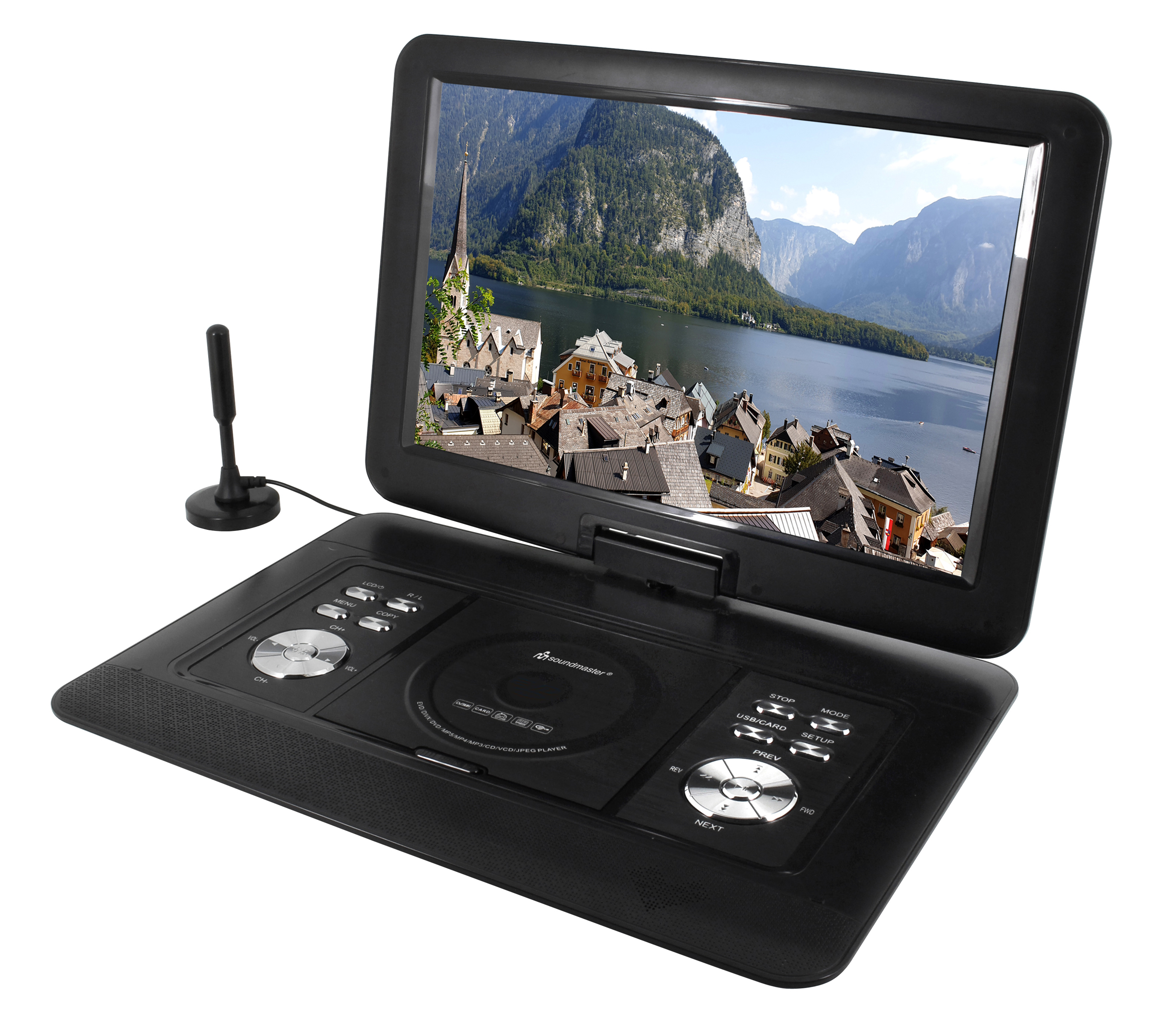 Portable DVD-player with DVB-T2 HD-tuner / 15.4" TFT screen