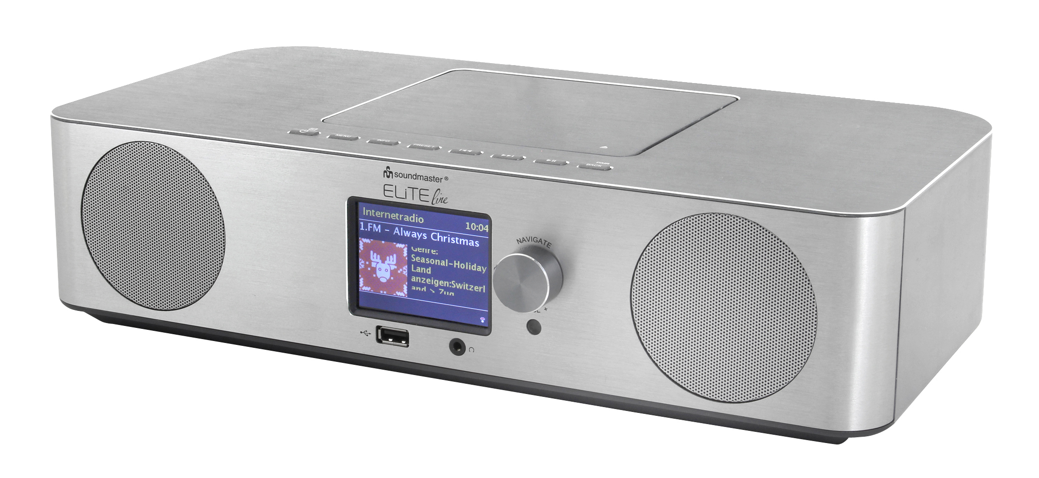 Stereo music centre with WLAN-internet/DAB+/FM-radio, CD/MP3, USB, Bluetooth®, APP control