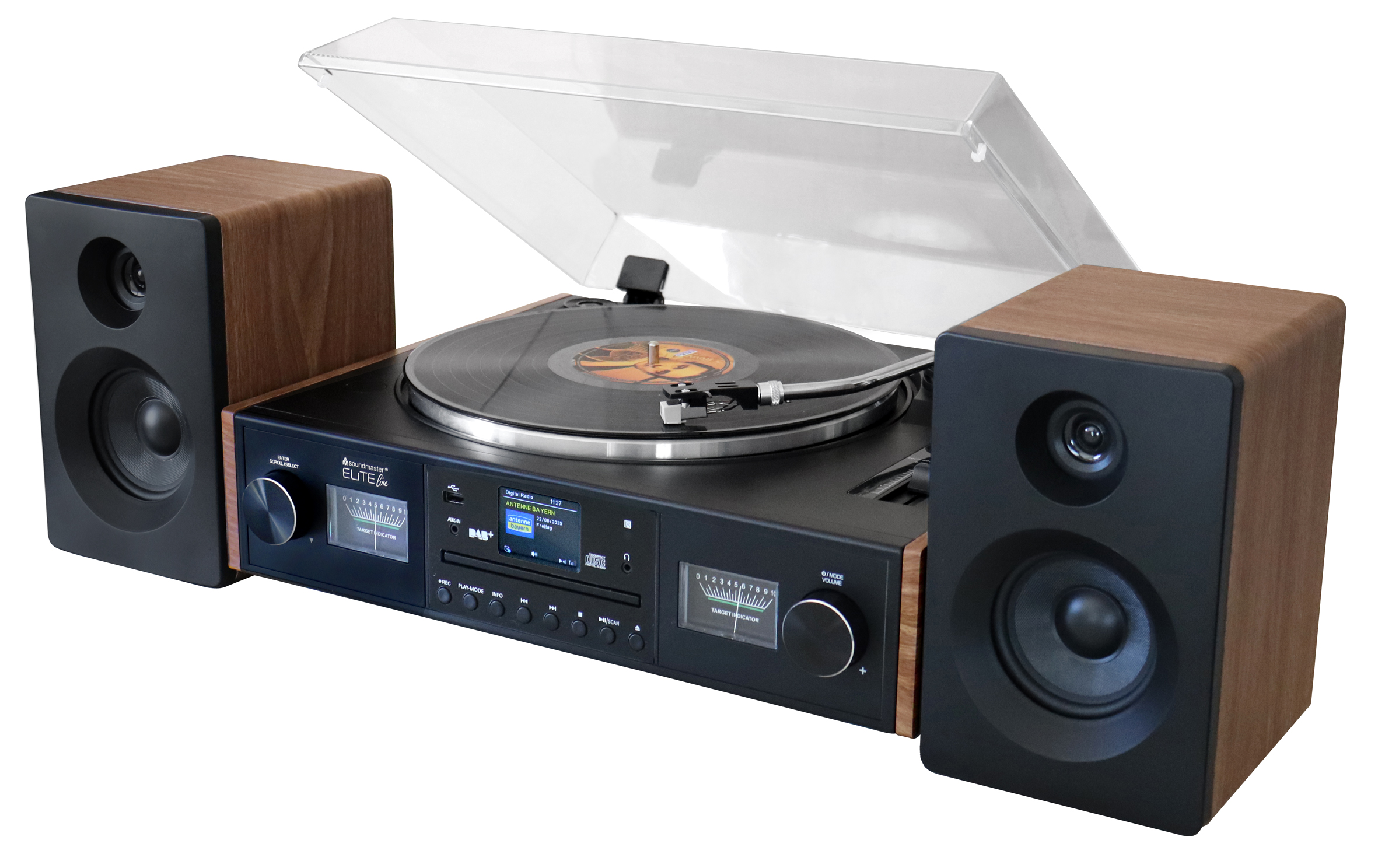 Retro HiFi music centre with turntable, DAB+/FM Radio, CD/MP3, USB, Bluetooth®
