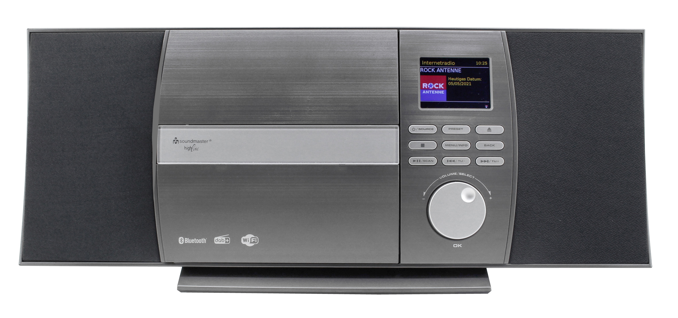 Stereo music centre with WLAN-internet/DAB+/FM-radio, CD/MP3, USB, Bluetooth®, APP control