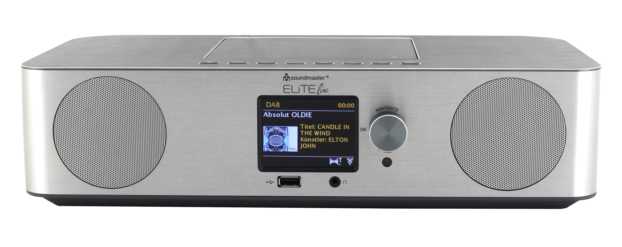 Stereo music centre with WLAN-internet/DAB+/FM-radio, CD/MP3, USB, Bluetooth®, APP control
