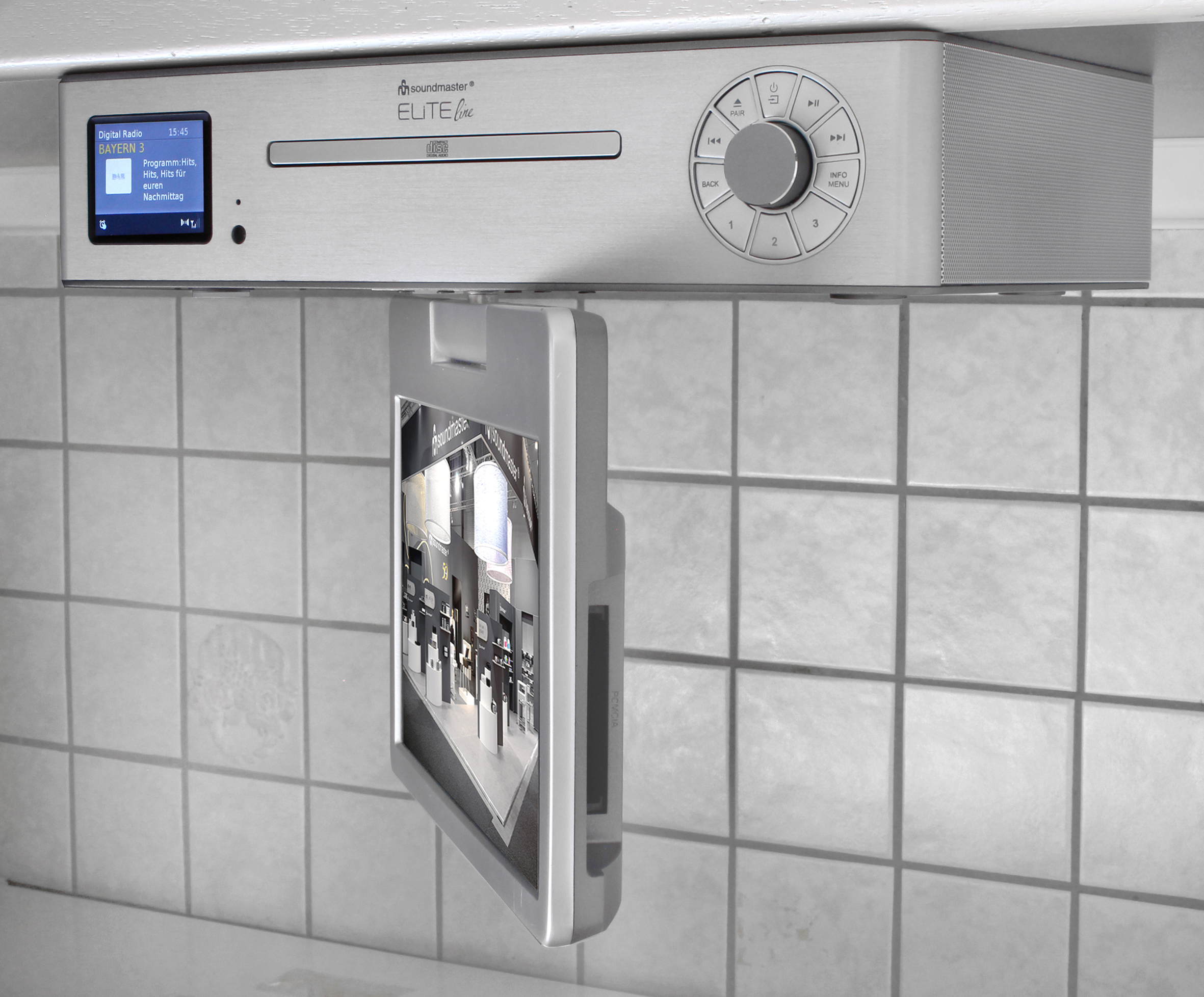 Küchenunterbau Multi Media Center mit TV (25 cm – DVB-T2/C), DAB+/UKW-Radio, CD/MP3, USB, Bluetooth®