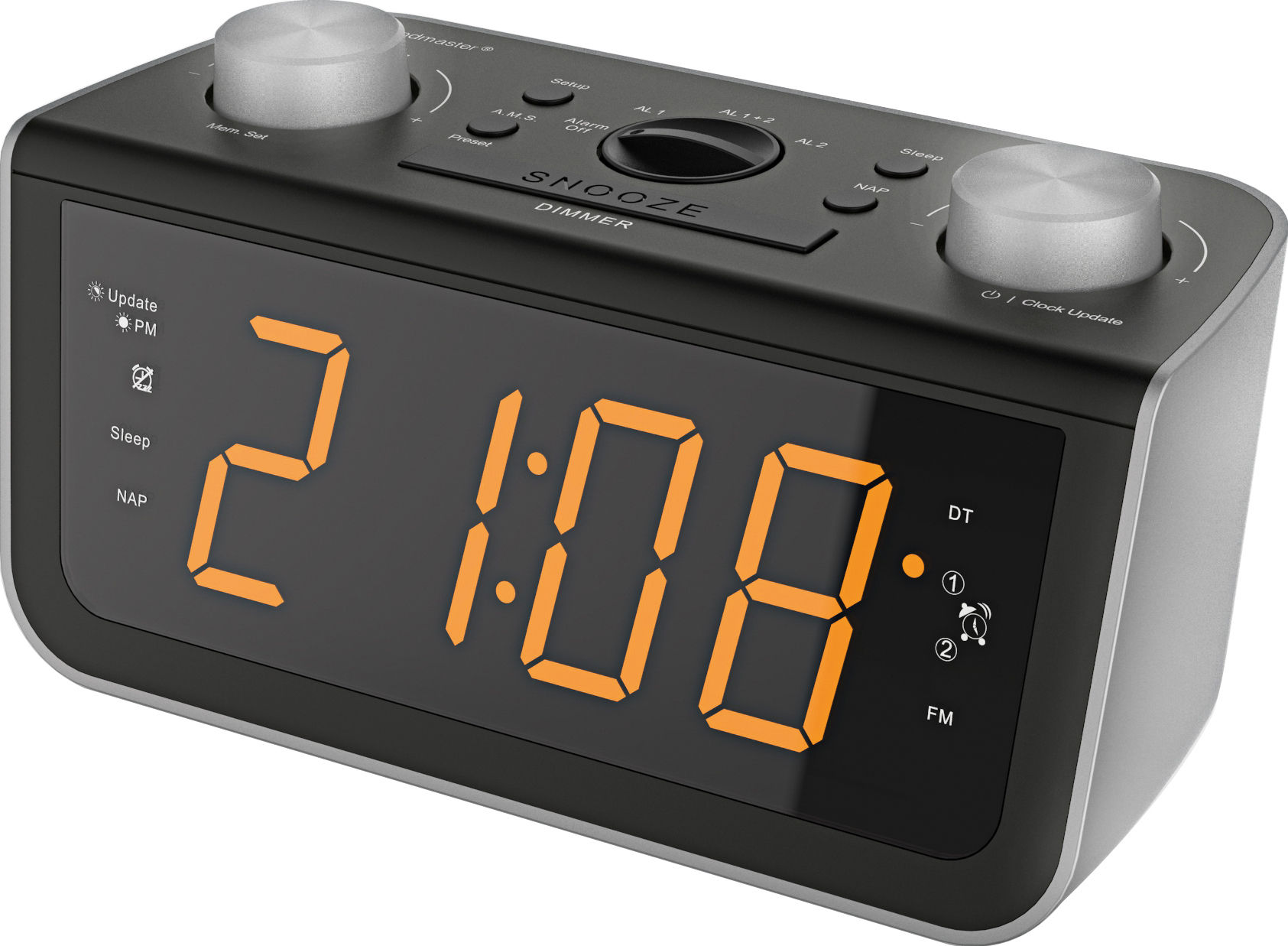 UKW PLL-Uhrenradio mit großem Display/Bedienelementen & automatischer Uhrzeiteinstellung