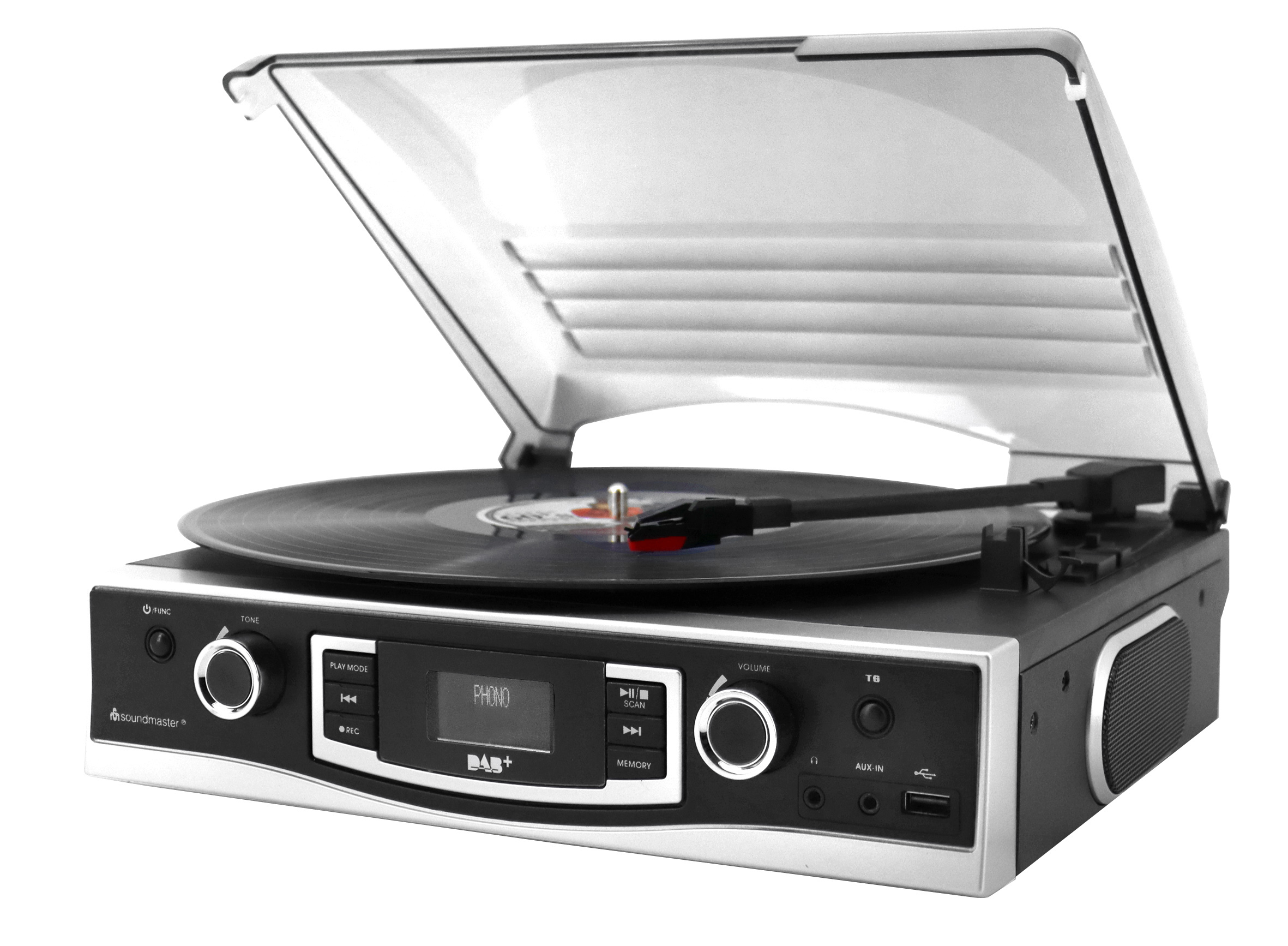 Turntable with DAB+/FM stereo radio & encoding