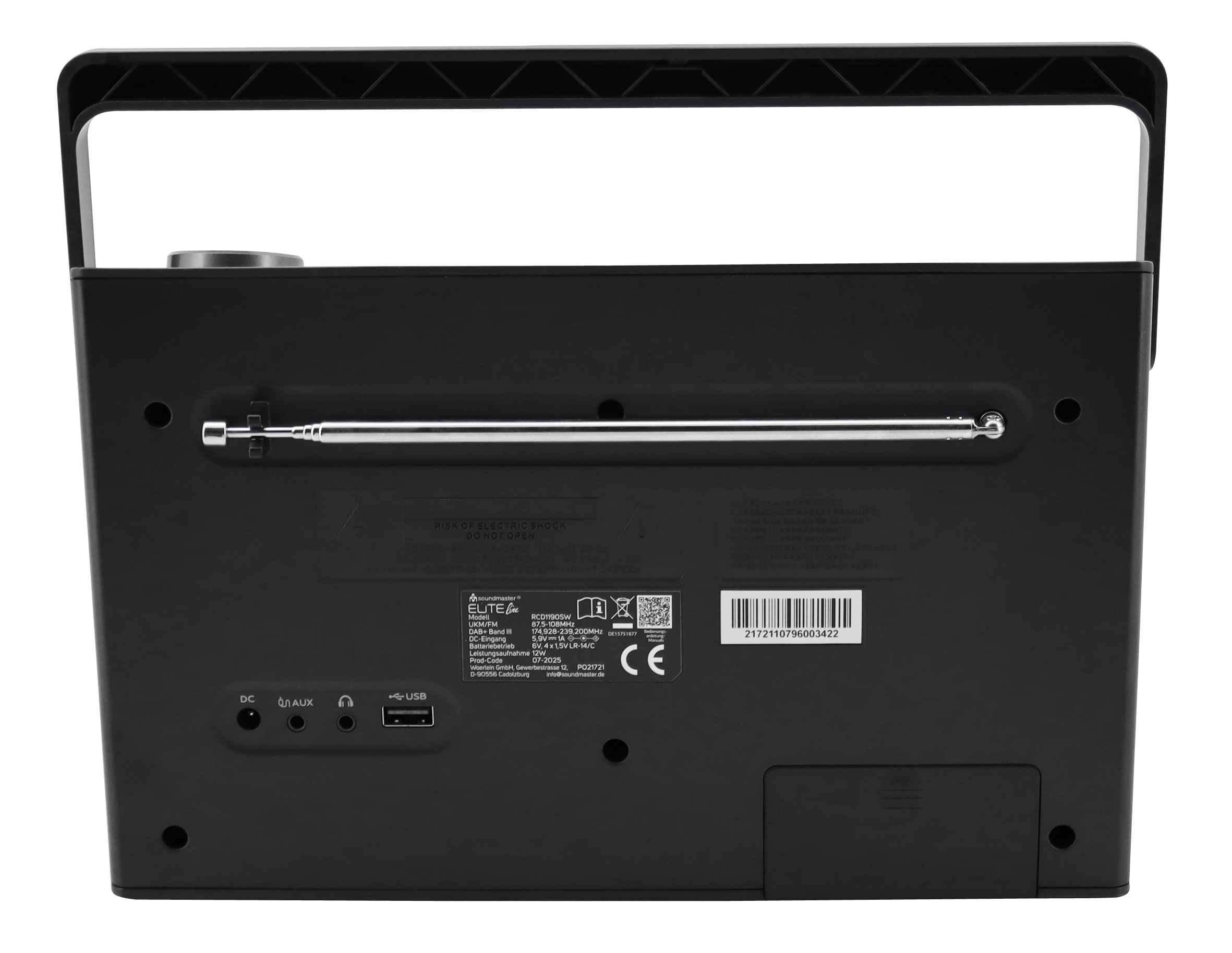 DAB+/FM radio with CD/MP3, USB, Bluetooth®, colour display