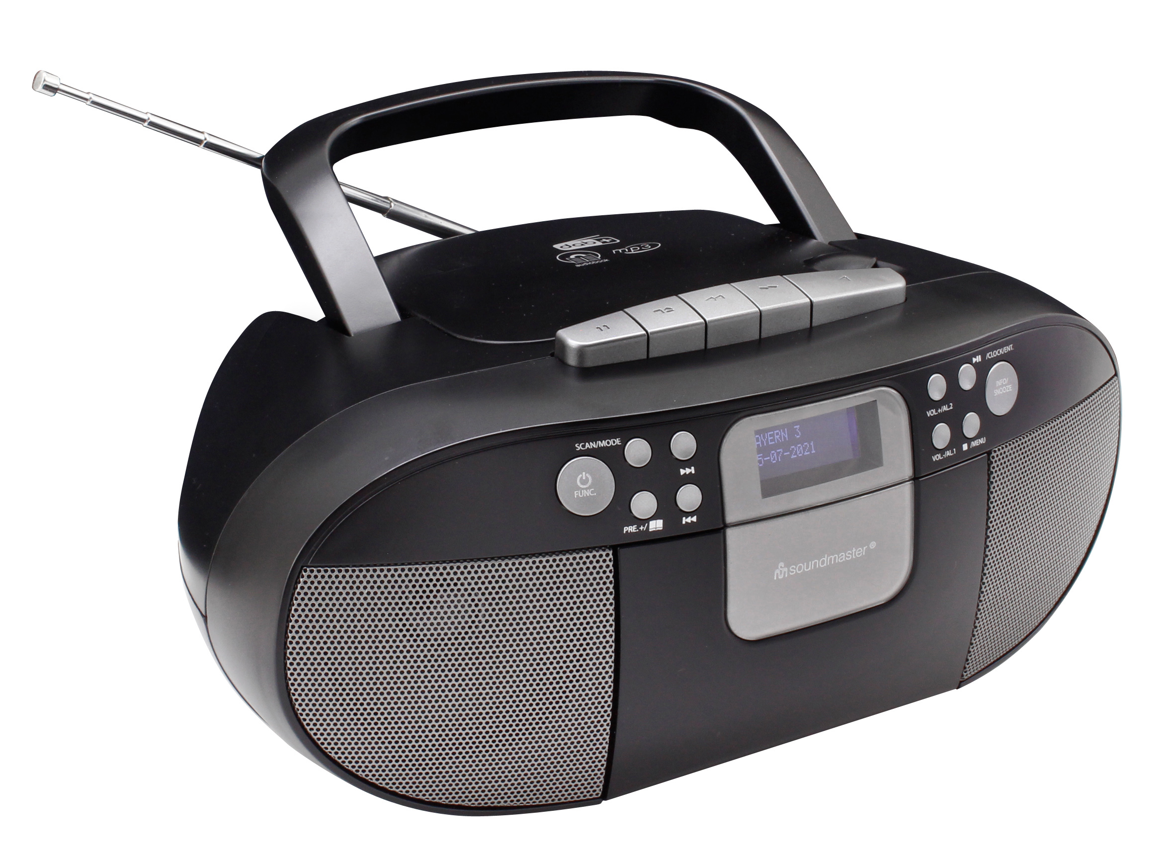 CD/MP3 Boombox with DAB+/FM radio, cassette player, USB