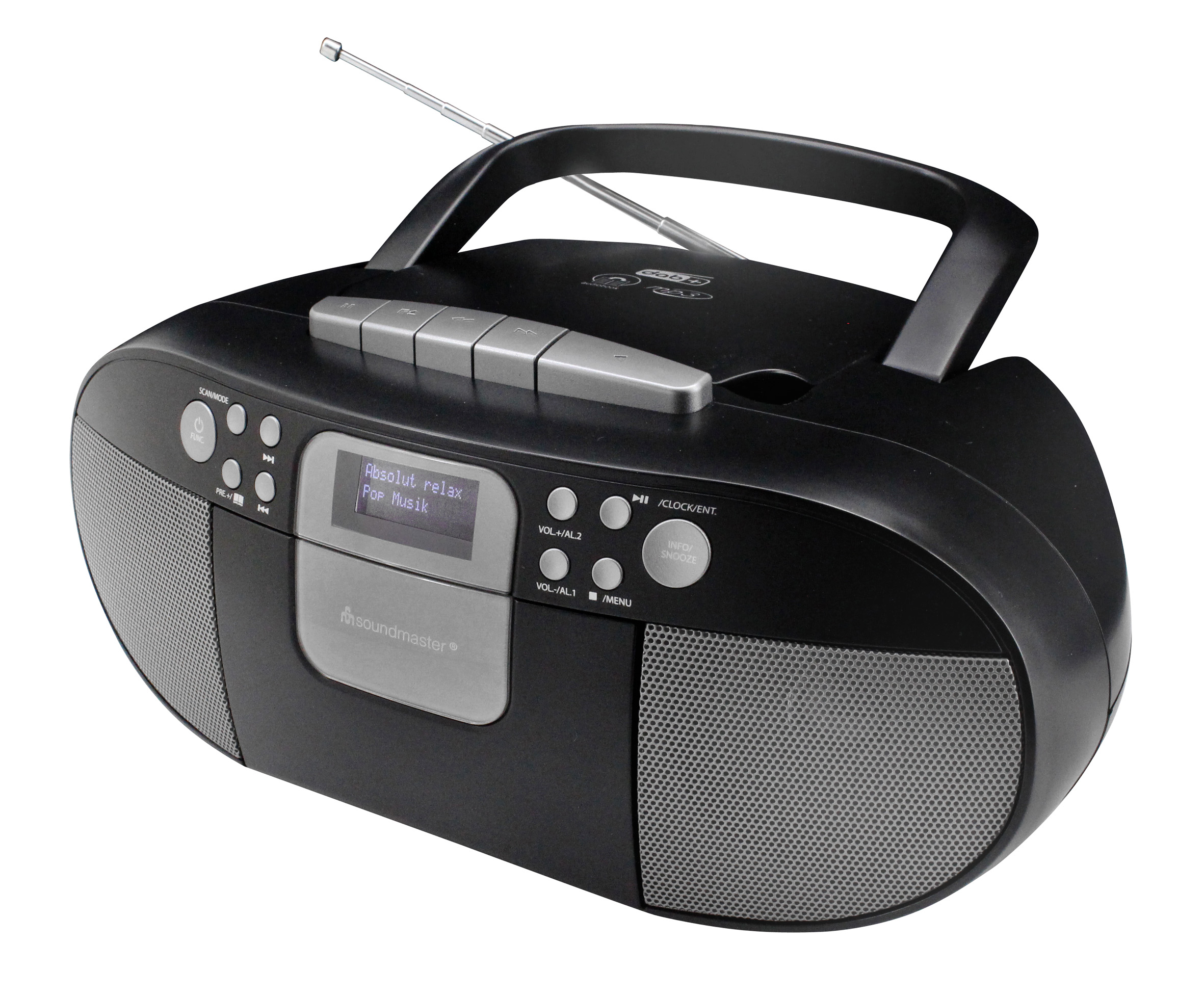 CD/MP3 Boombox with DAB+/FM radio, cassette player, USB