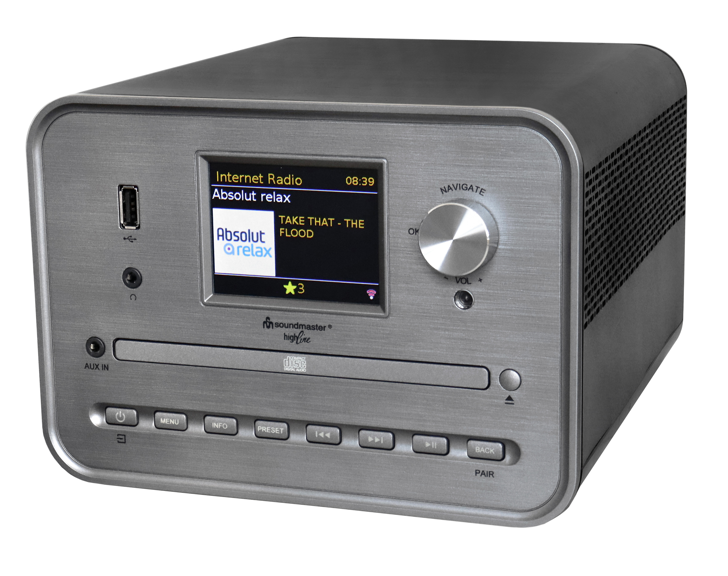 Stereo Musikcenter mit WLAN-Internet/DAB+/UKW-Radio, CD/MP3, USB, Bluetooth®, APP-Steuerung