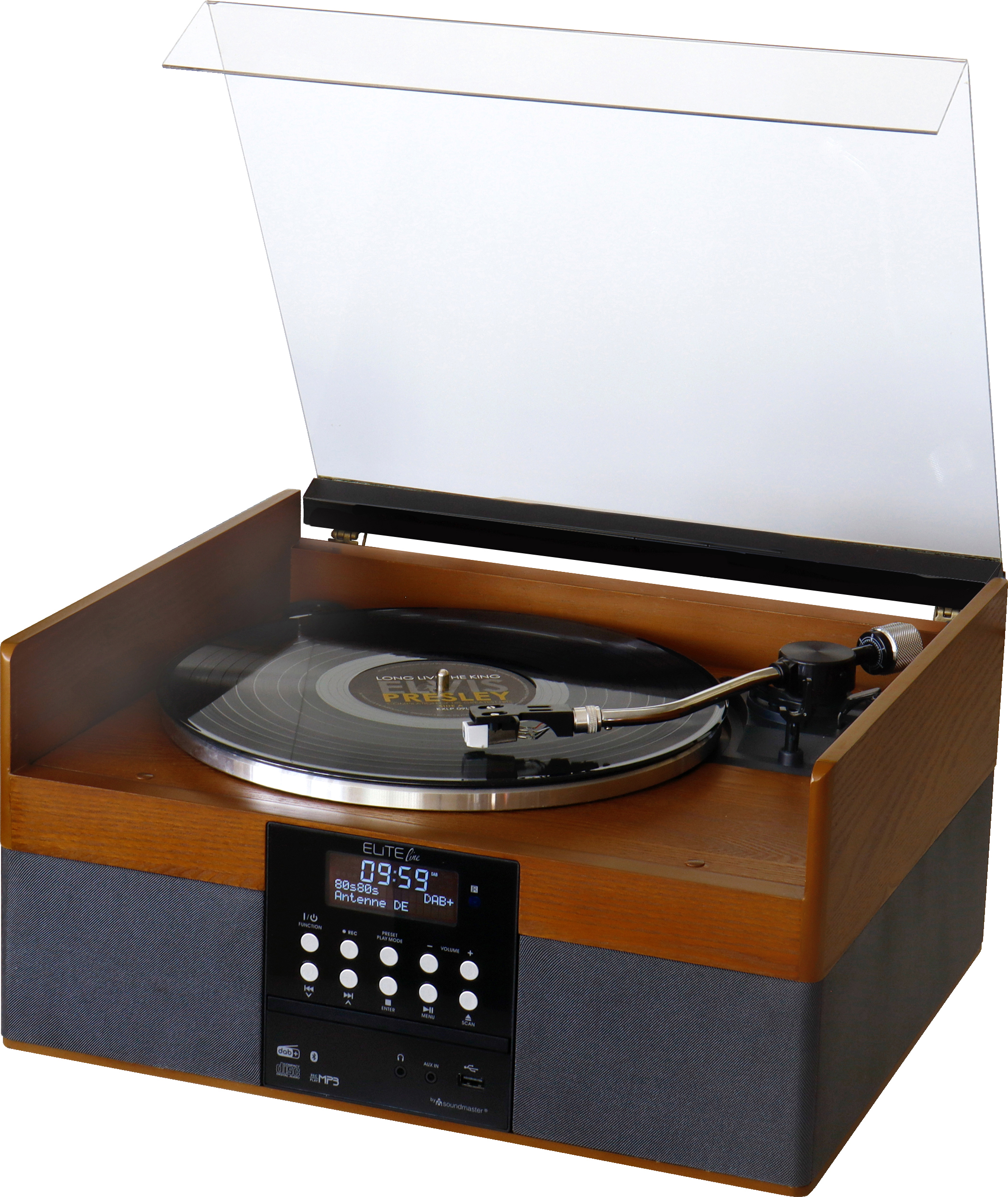 Stereoanlage mit Plattenspieler, DAB+/UKW Radio, CD/MP3, USB, Bluetooth®, Encoding