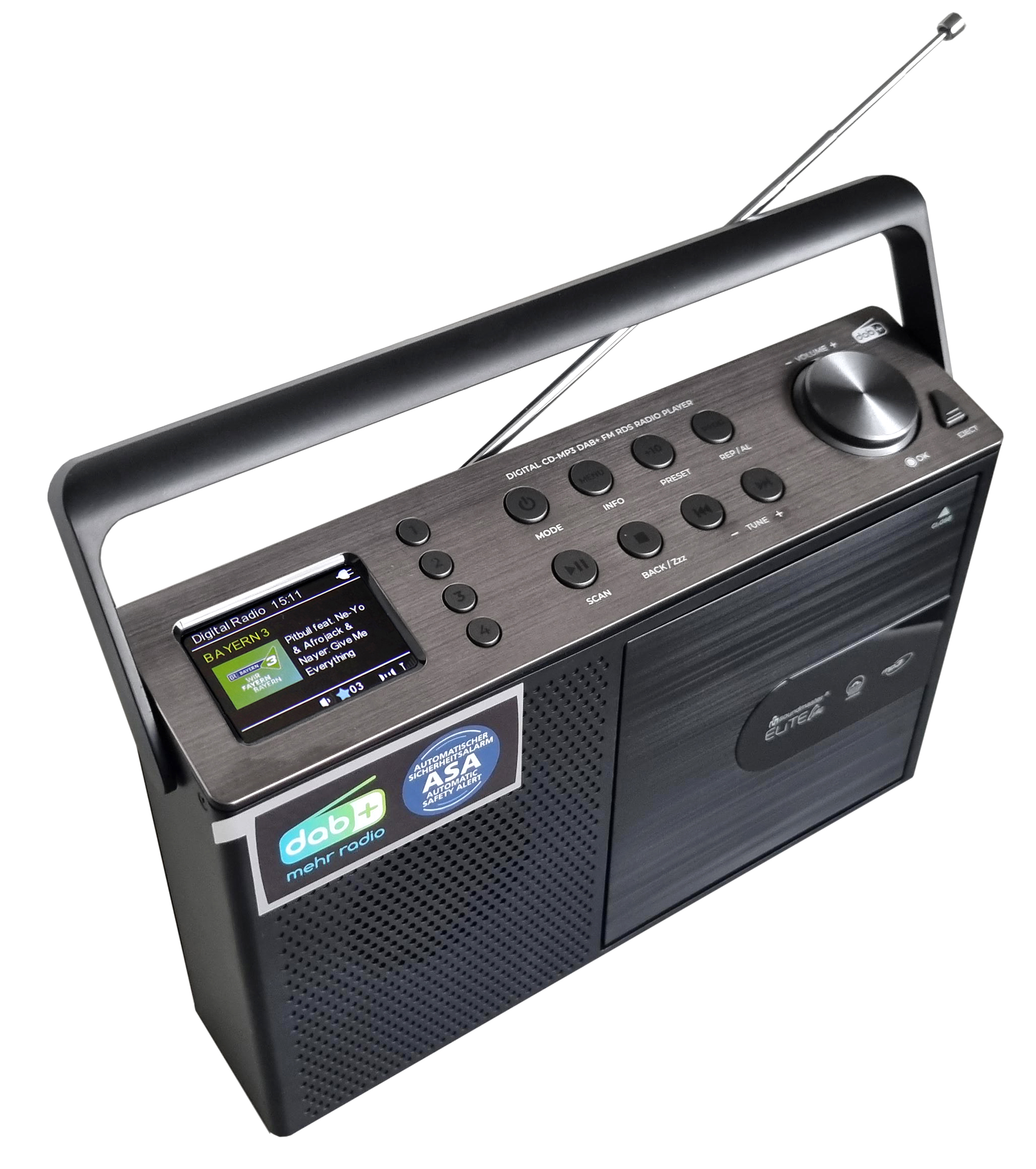 DAB+/FM radio with CD/MP3, USB, Bluetooth®, colour display