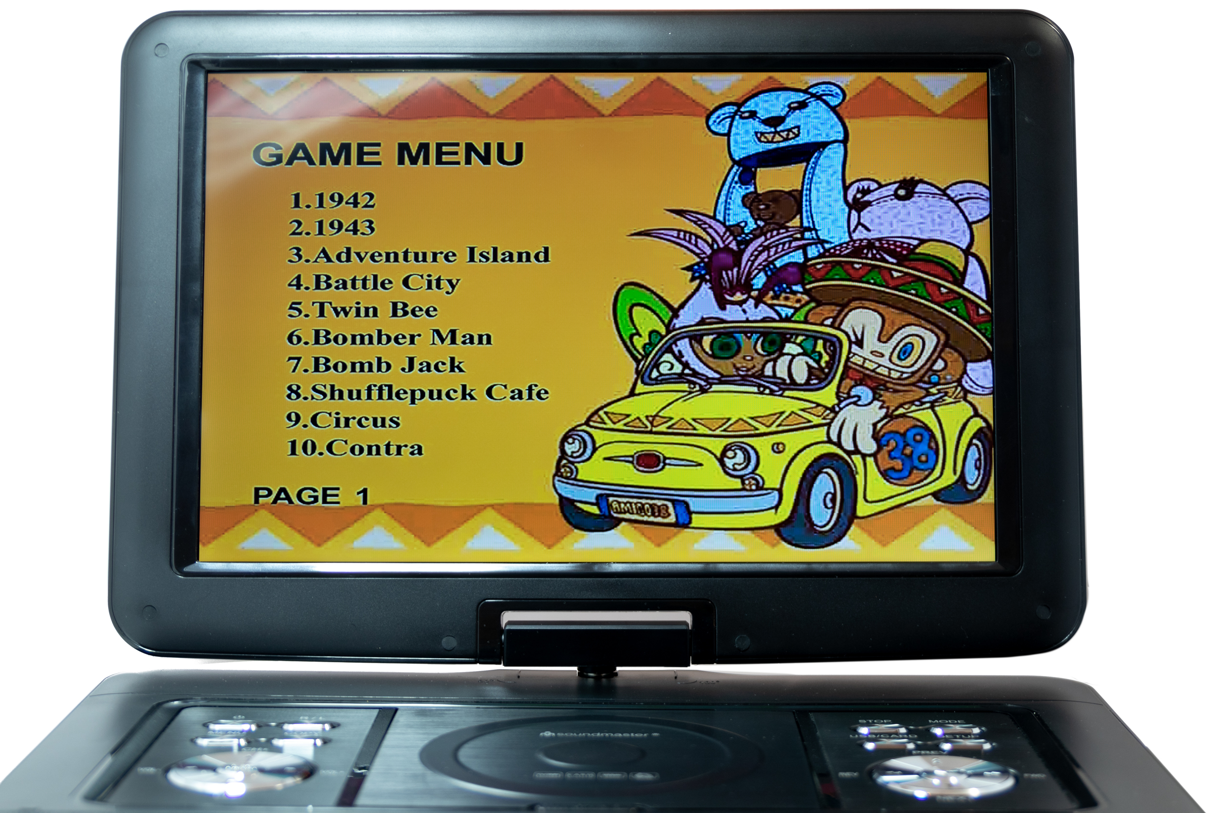 Portable DVD-player with DVB-T2 HD-tuner / 15.4" TFT screen
