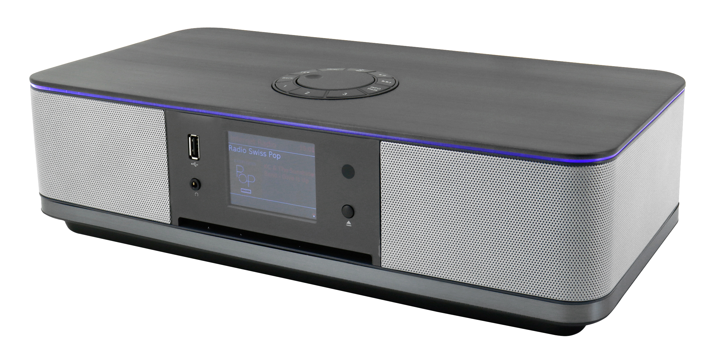 Stereo Musikcenter mit WLAN-Internet/DAB+/UKW-Radio, CD/MP3, USB, Bluetooth®, LED Ambientebeleuchtung, APP-Steuerung