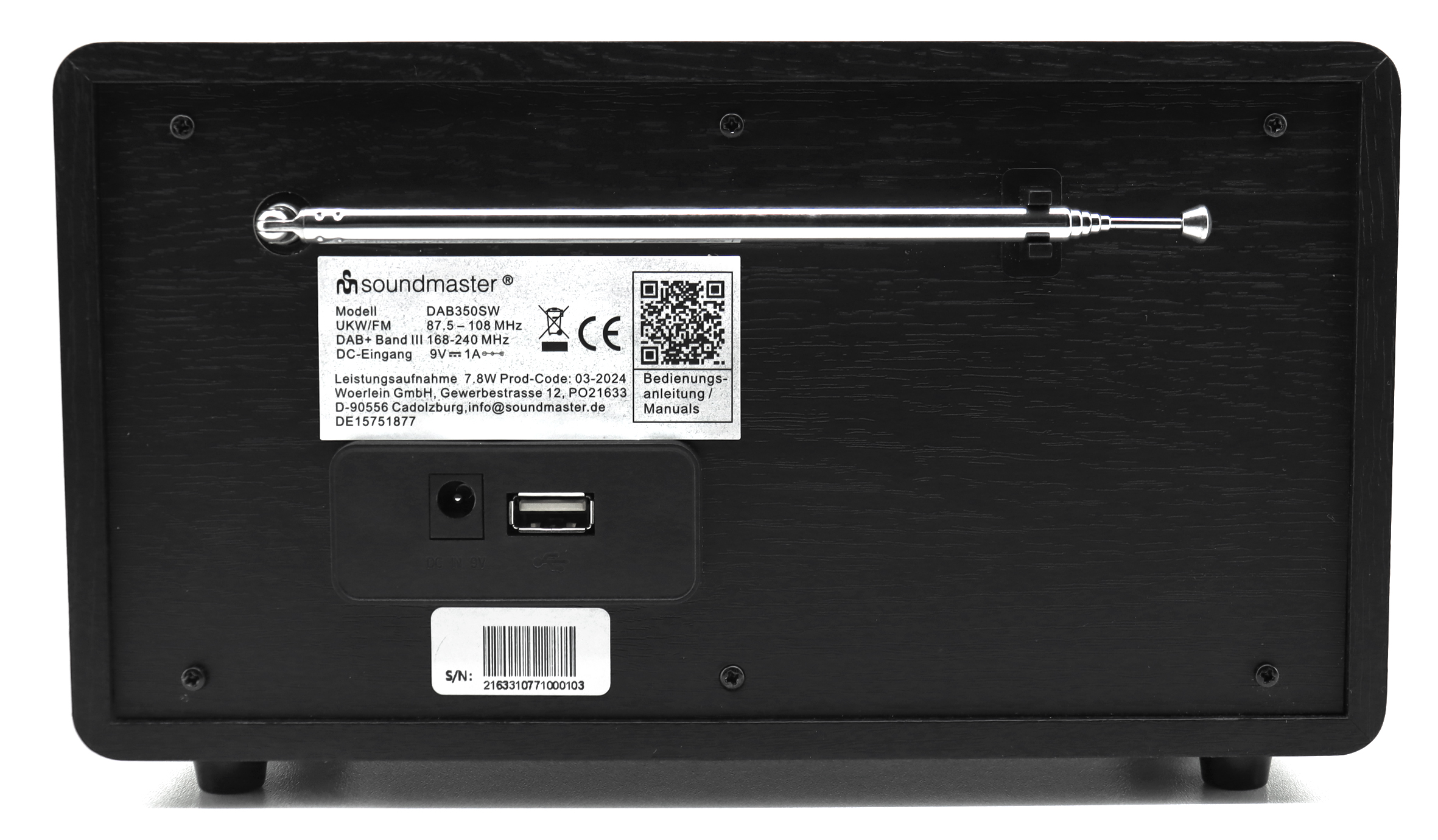 DAB+/FM-RDS radio with colour display, preset buttons