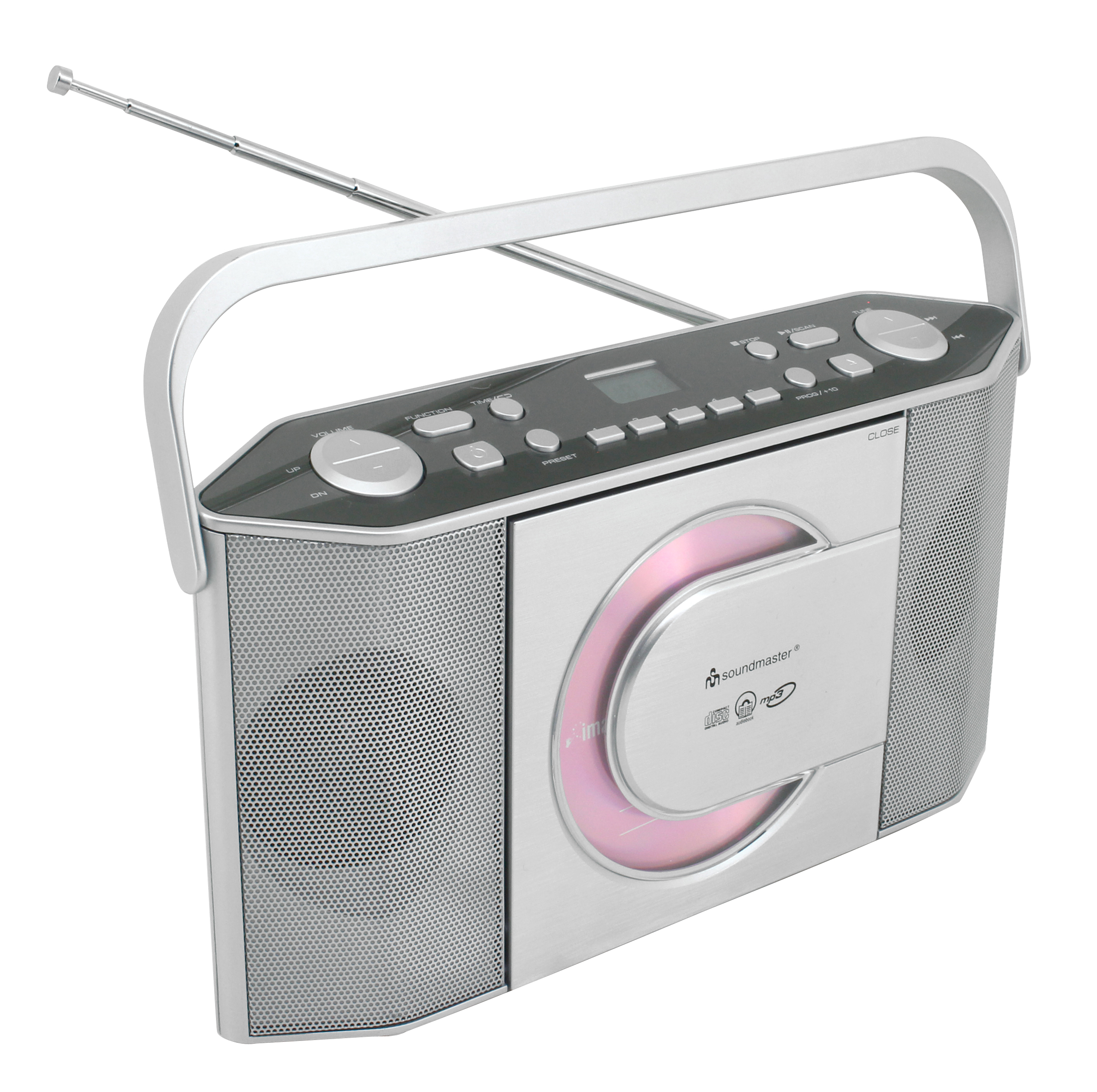 Portable CD/MP3 stereo FM-PLL radio