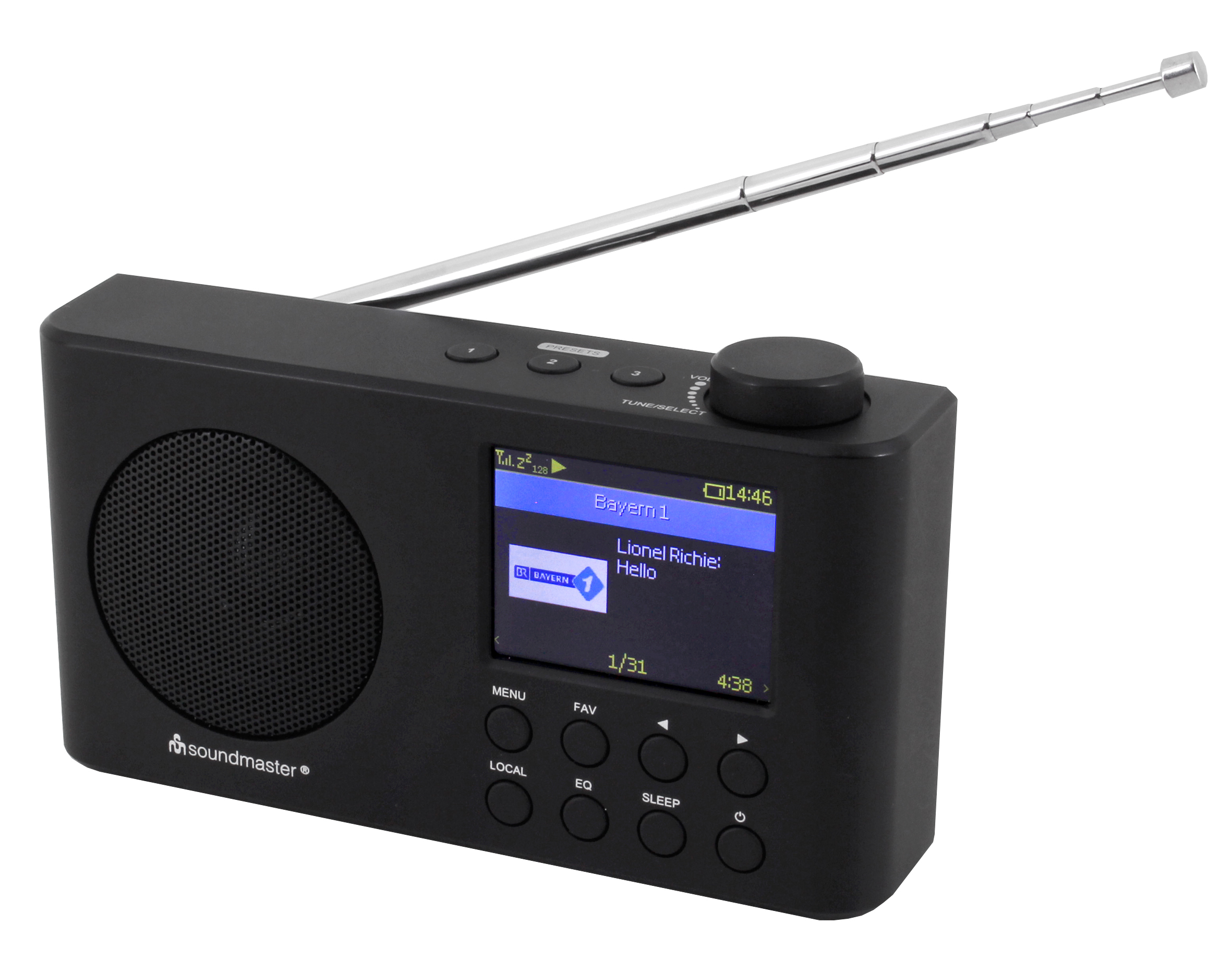 Portable WLAN-internet/DAB+/FM-radio with Bluetooth®, rechargeable Li-Ion battery