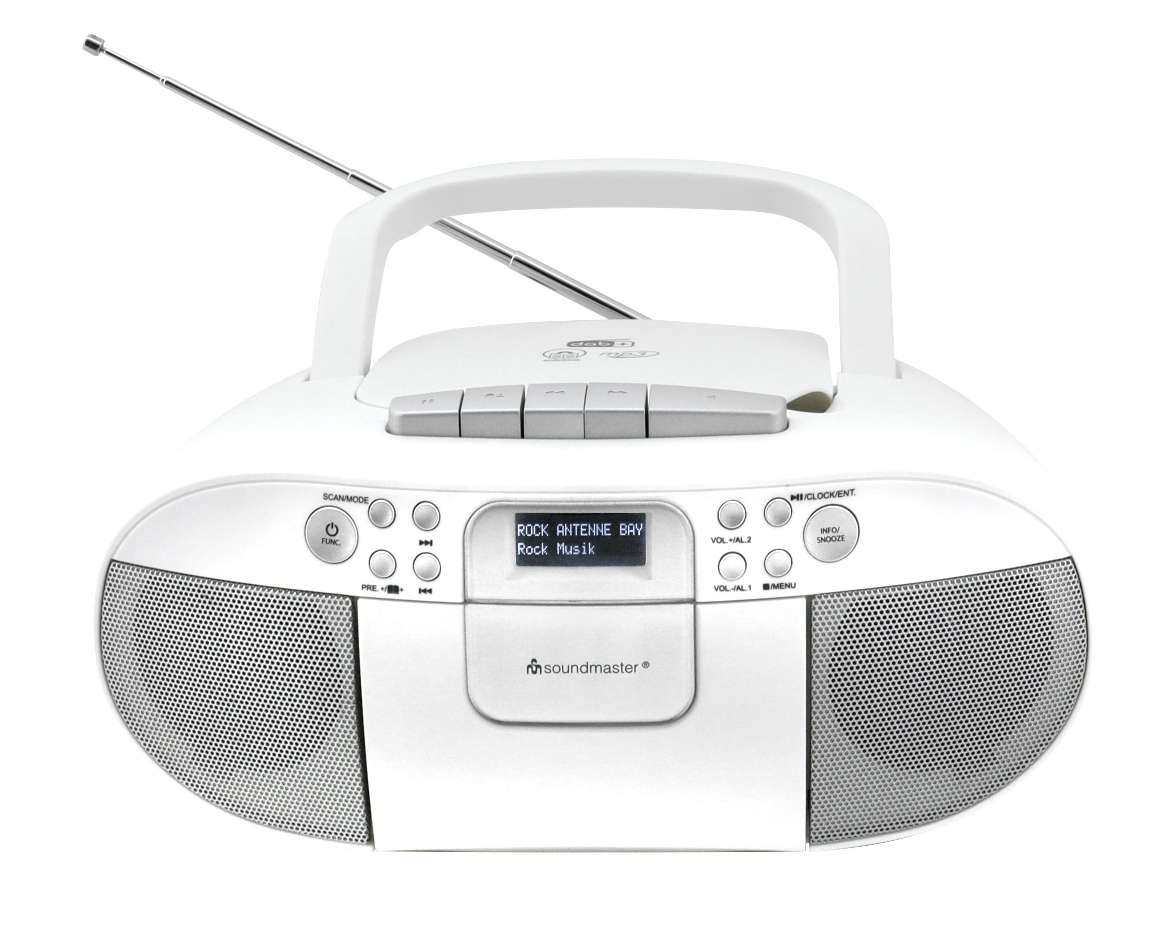 CD/MP3 Boombox with DAB+/FM radio, cassette player, USB