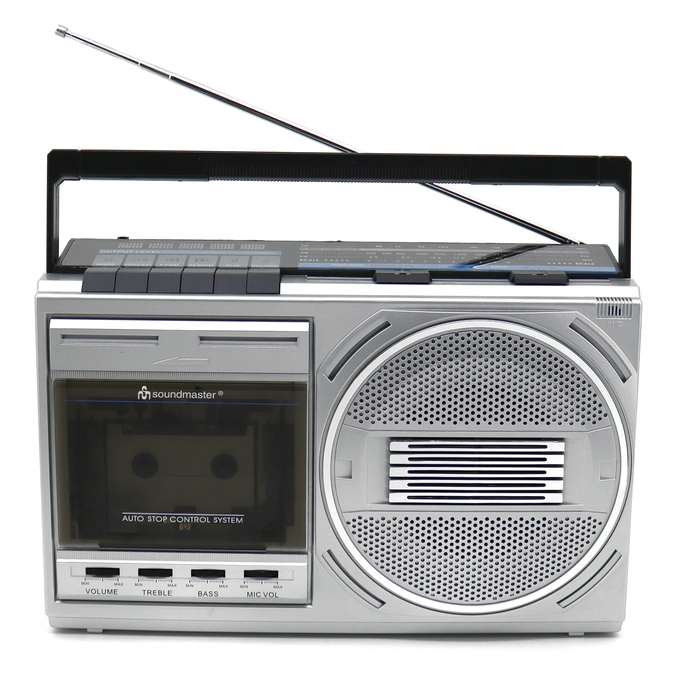 Retro radio cassette recorder with USB playback