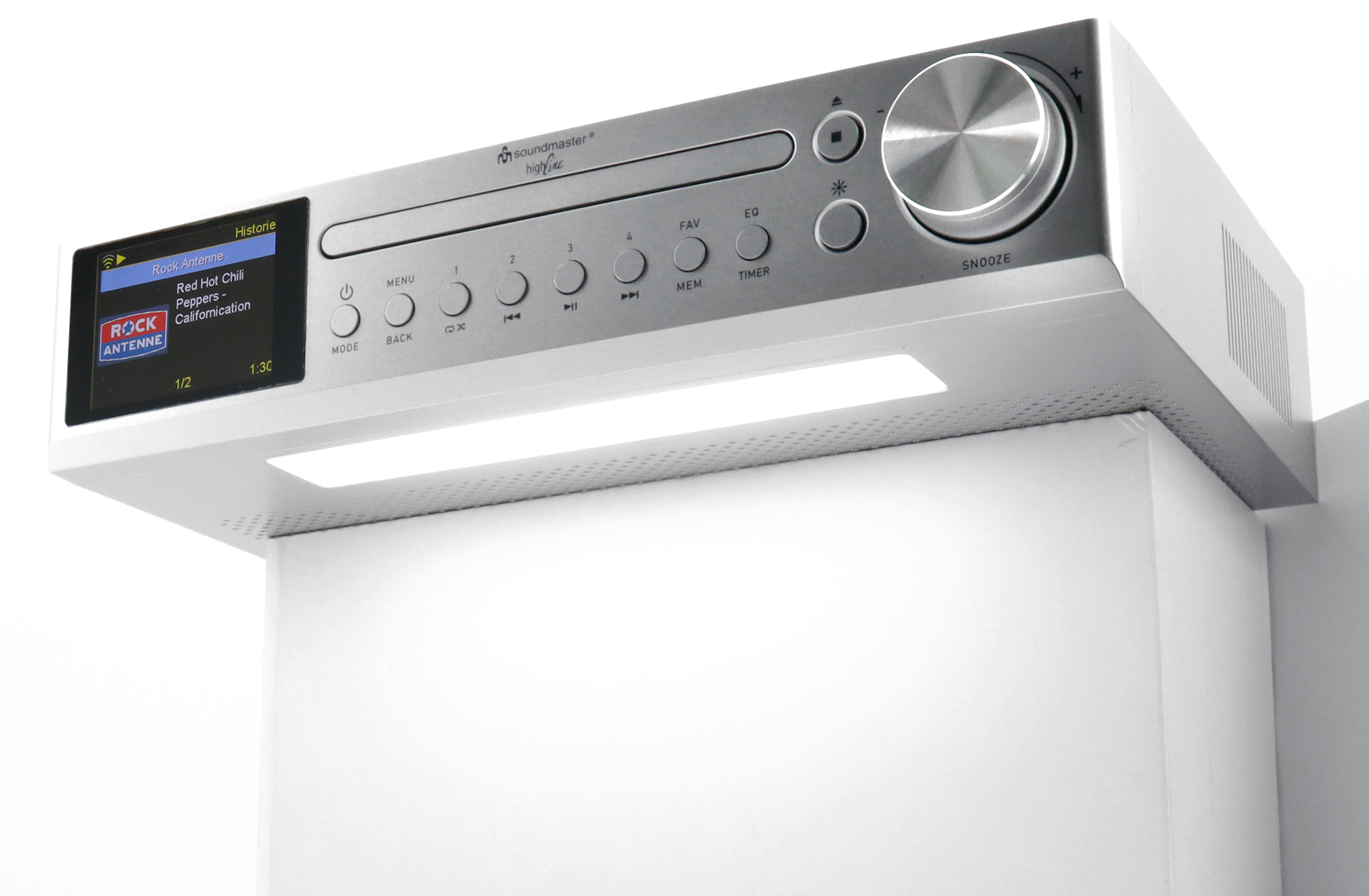 Kitchen under cabinet music centre with WLAN-internet/DAB+/FM-radio, CD/MP3, Bluetooth®