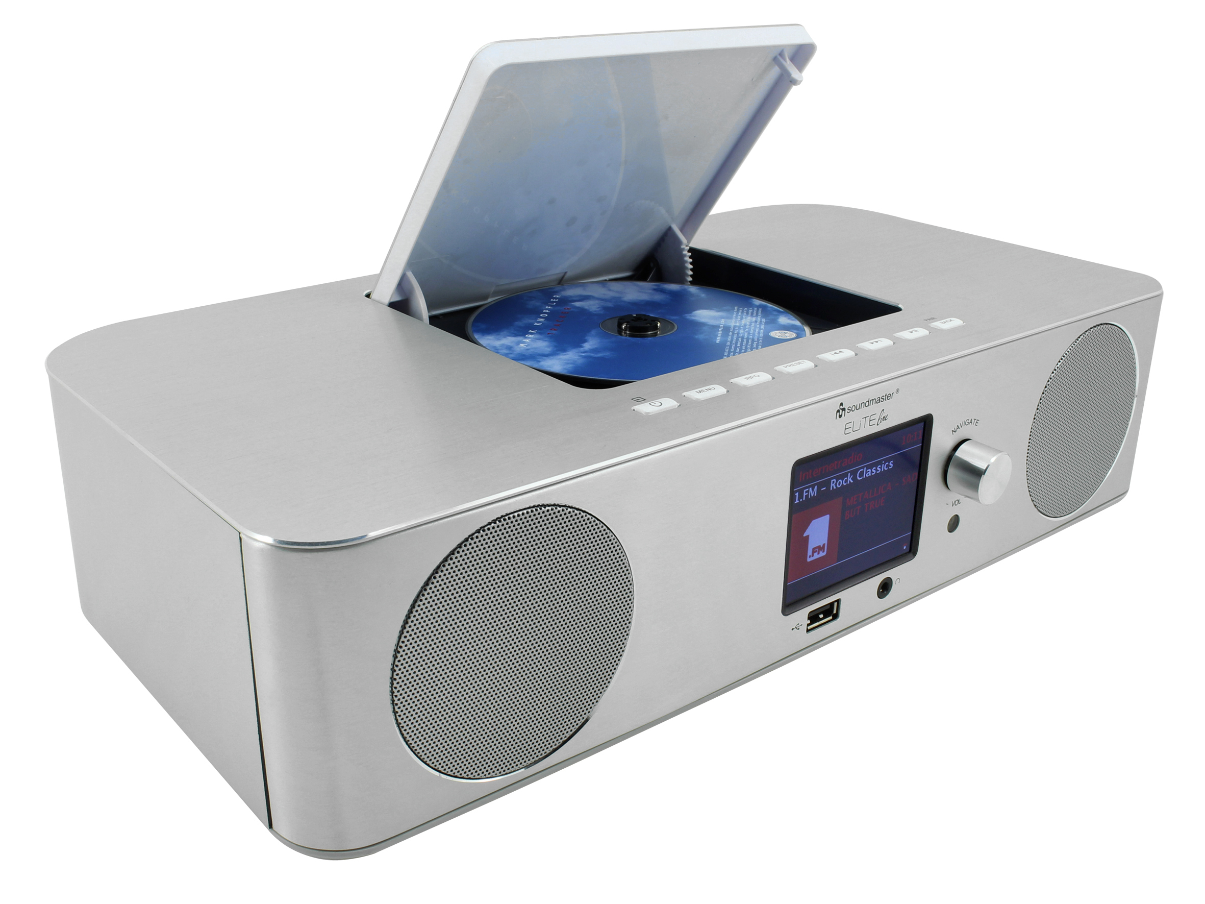 Stereo music centre with WLAN-internet/DAB+/FM-radio, CD/MP3, USB, Bluetooth®, APP control