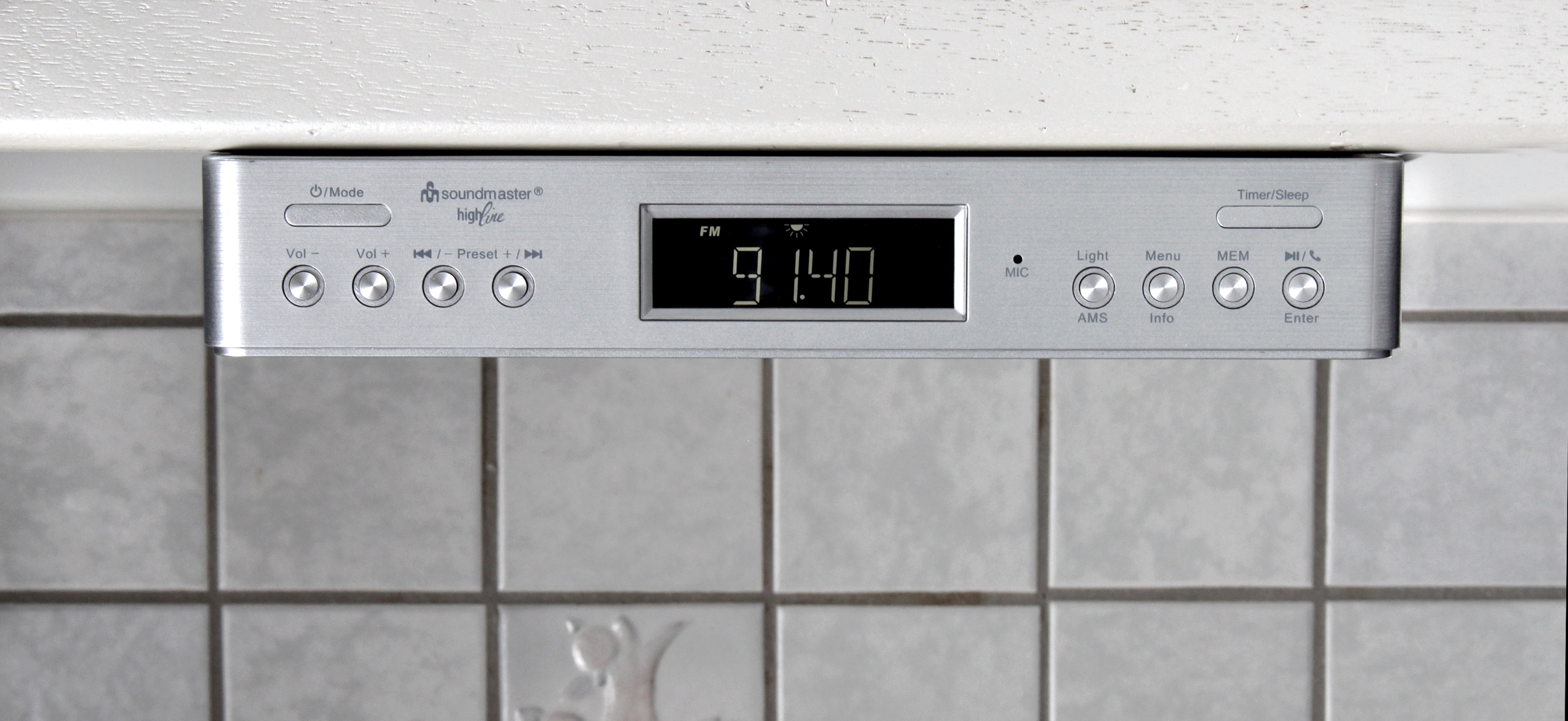 Kitchen under cabinet radio with DAB+/FM, Bluetooth®, LED workplace light