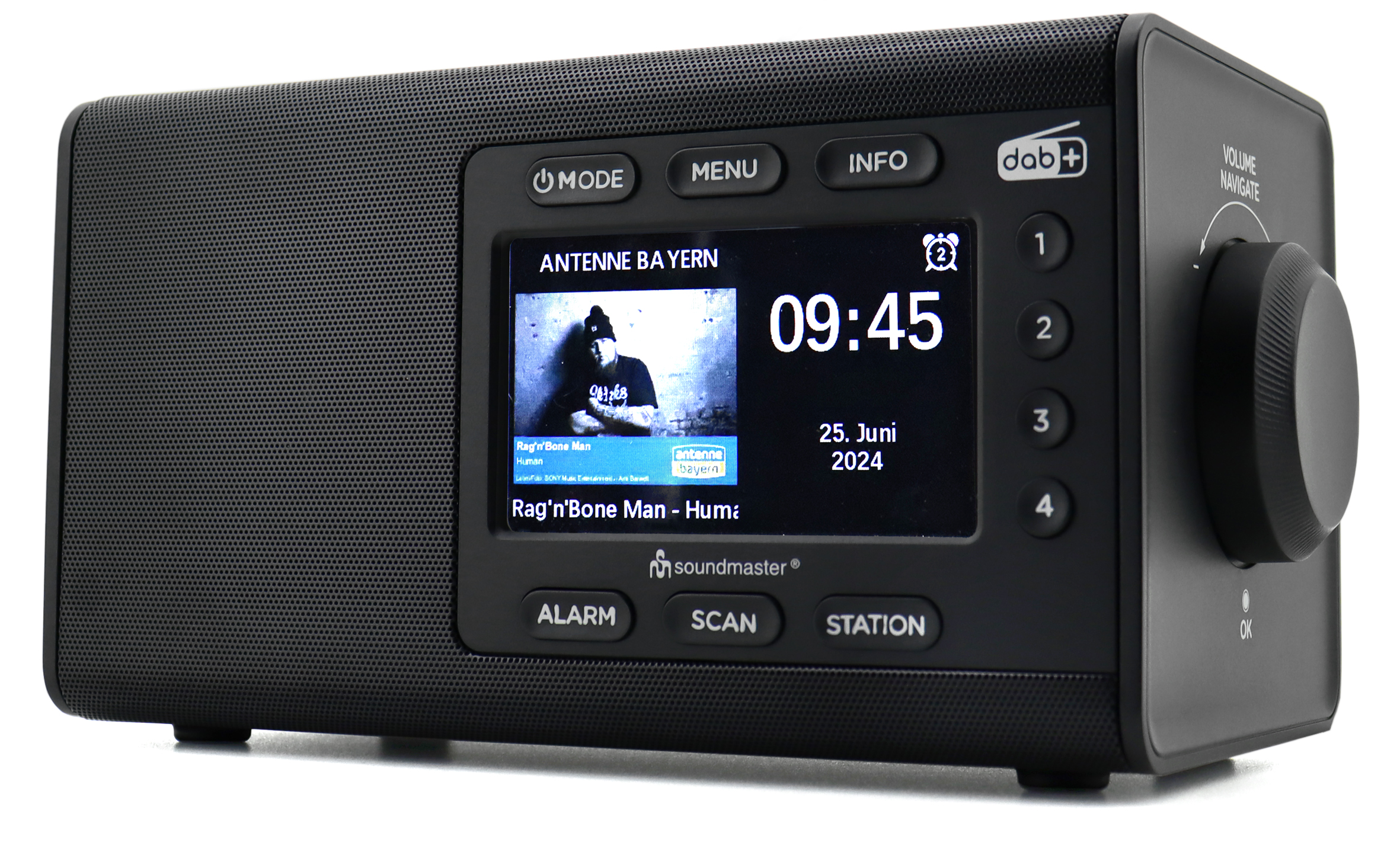 DAB+/FM-RDS radio with big colour display, preset buttons