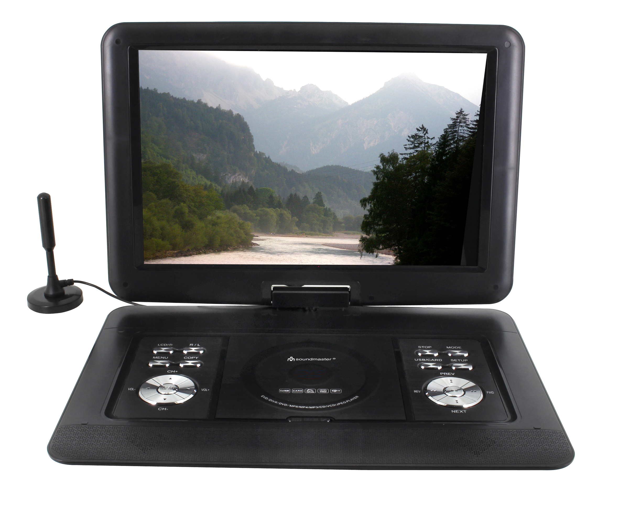 Portable DVD-player with DVB-T2 HD-tuner / 15.4" TFT screen