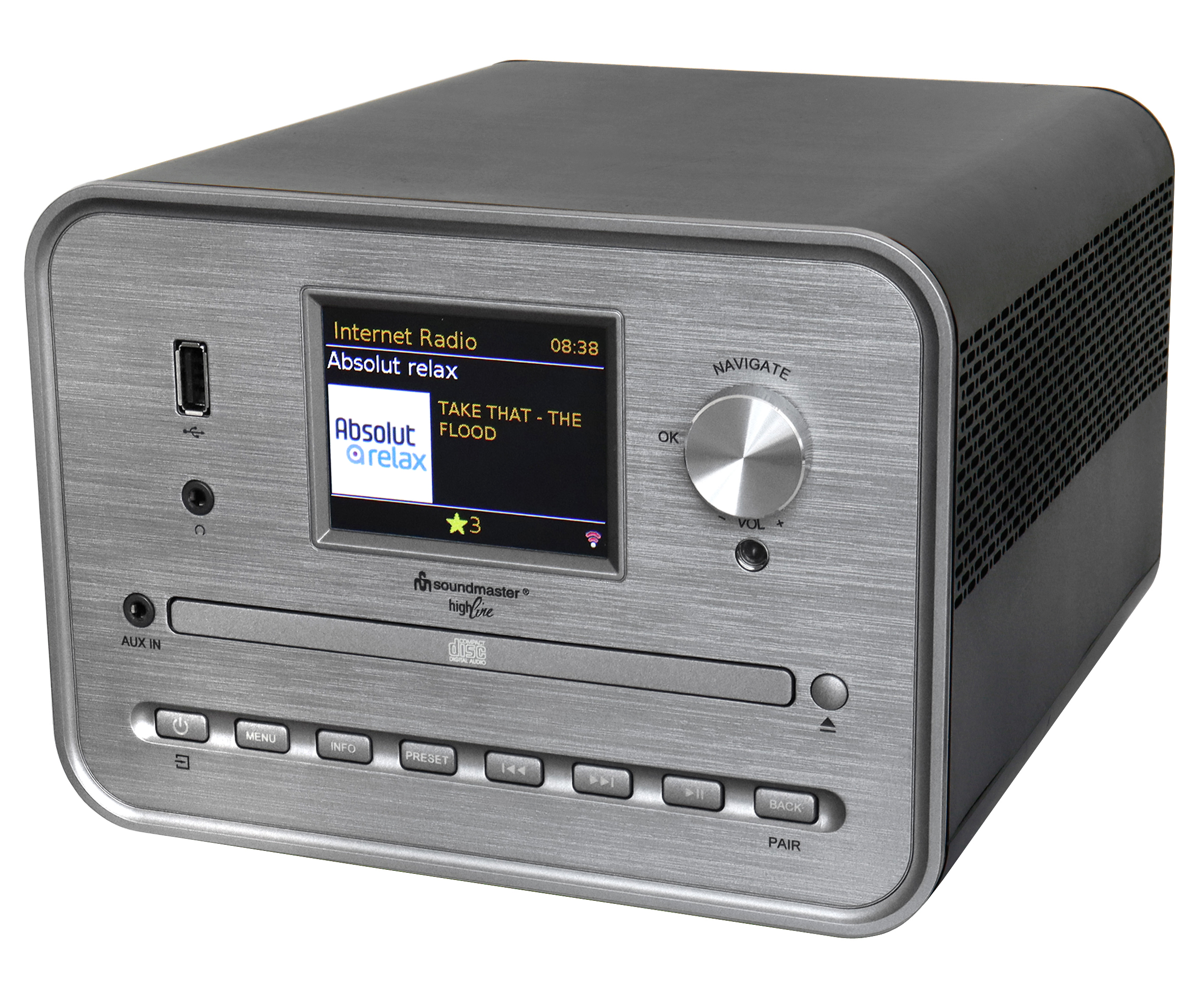 Stereo Musikcenter mit WLAN-Internet/DAB+/UKW-Radio, CD/MP3, USB, Bluetooth®, APP-Steuerung Stereo Musikcenter mit WLAN-Internet/DAB+/UKW-Radio, CD/MP3, USB, Bluetooth®, APP-Steuerung