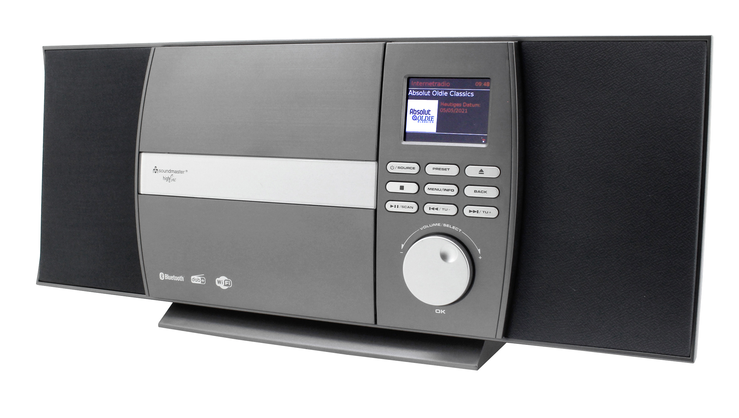 Stereo Musikcenter mit WLAN-Internet/DAB+/UKW-Radio, CD/MP3, USB, Bluetooth®, APP-Steuerung