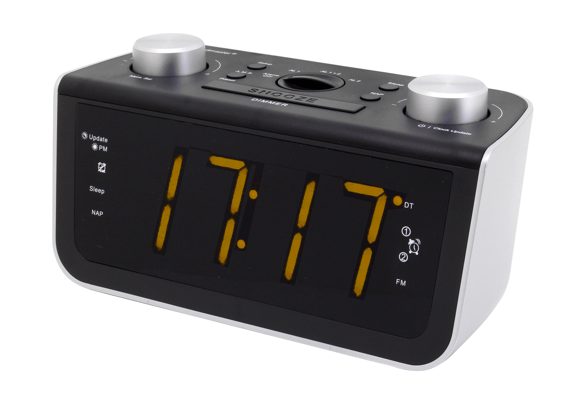 FM PLL-clock radio with large display/operating buttons & automatic time setting