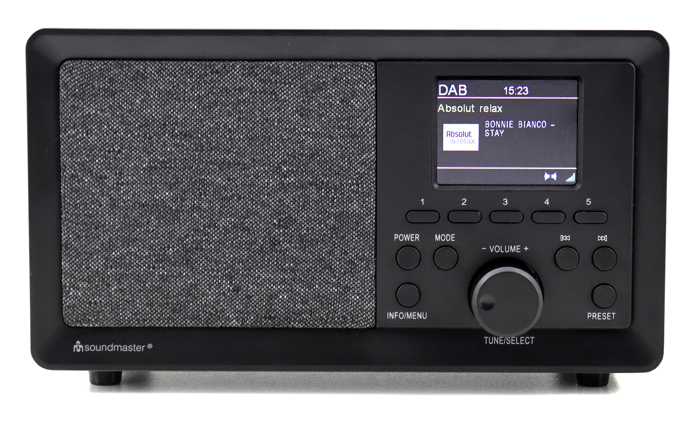 DAB+/FM-RDS radio with colour display, preset buttons
