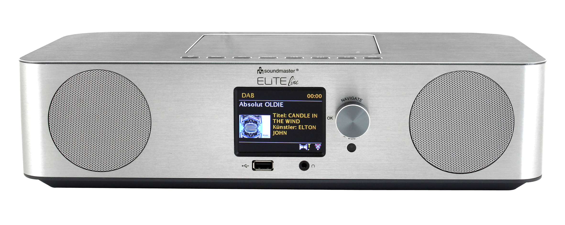 Stereo music centre with WLAN-internet/DAB+/FM-radio, CD/MP3, USB, Bluetooth®, APP control
