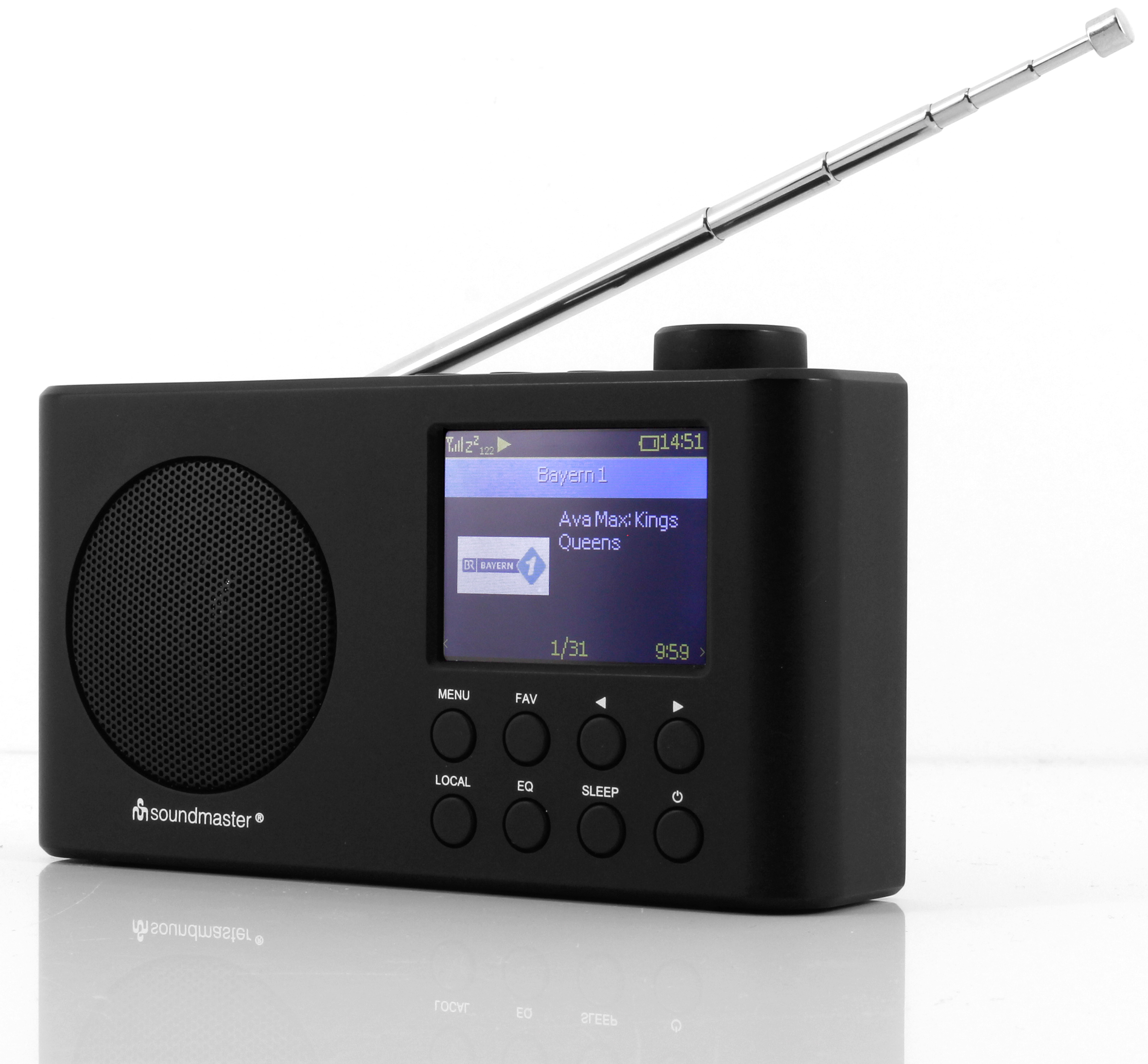Portable WLAN-internet/DAB+/FM-radio with Bluetooth®, rechargeable Li-Ion battery