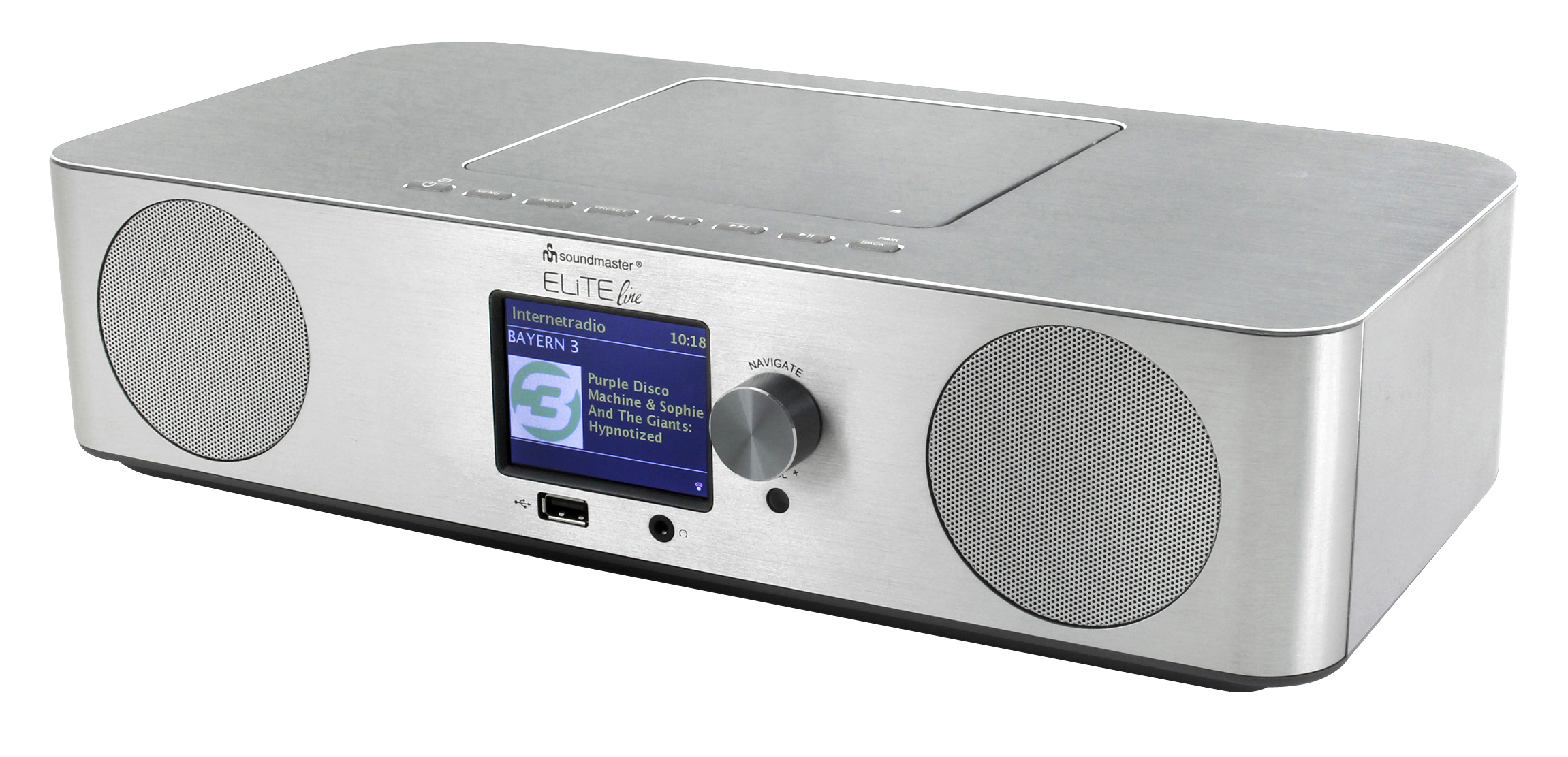 Stereo music centre with WLAN-internet/DAB+/FM-radio, CD/MP3, USB, Bluetooth®, APP control