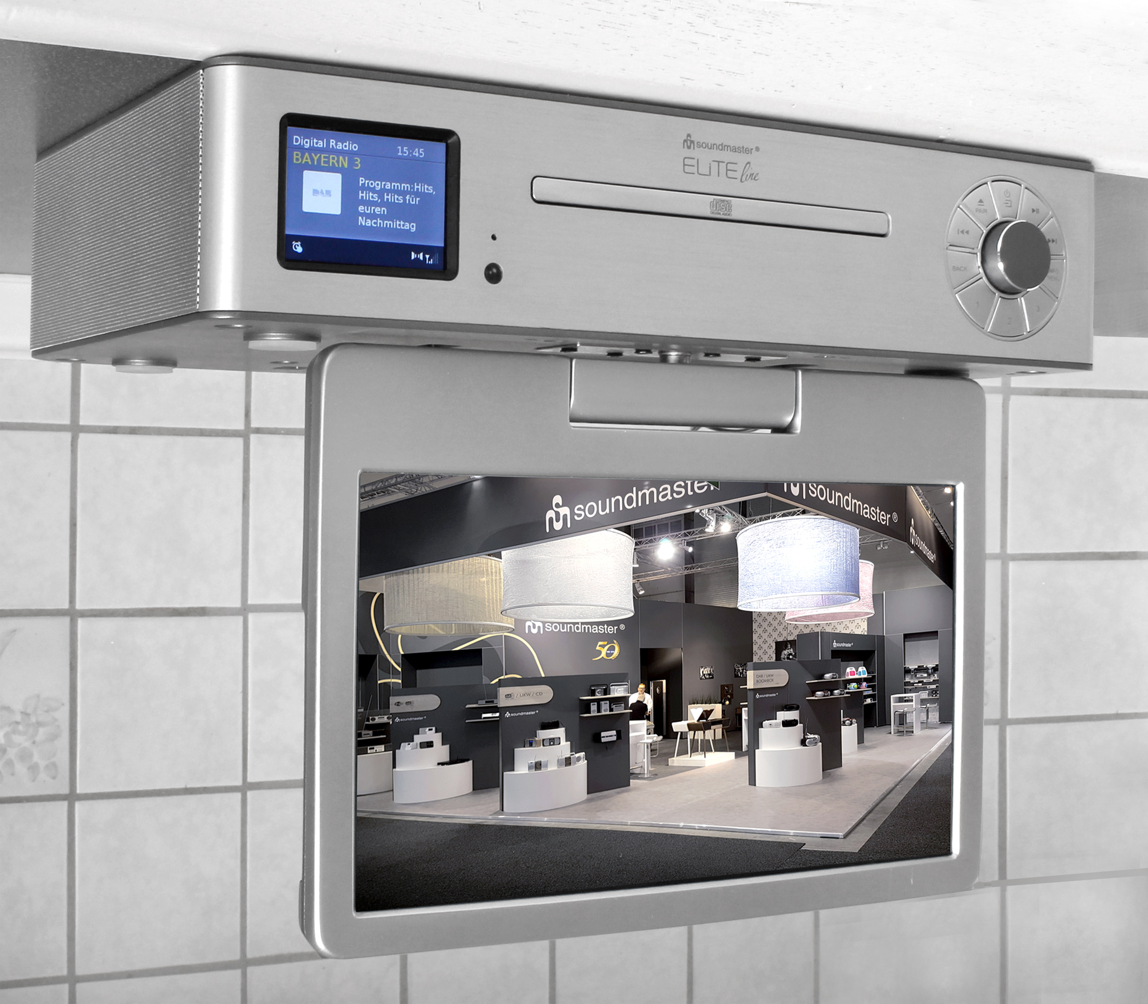 Küchenunterbau Multi Media Center mit TV (25 cm – DVB-T2/C), DAB+/UKW-Radio, CD/MP3, USB, Bluetooth®