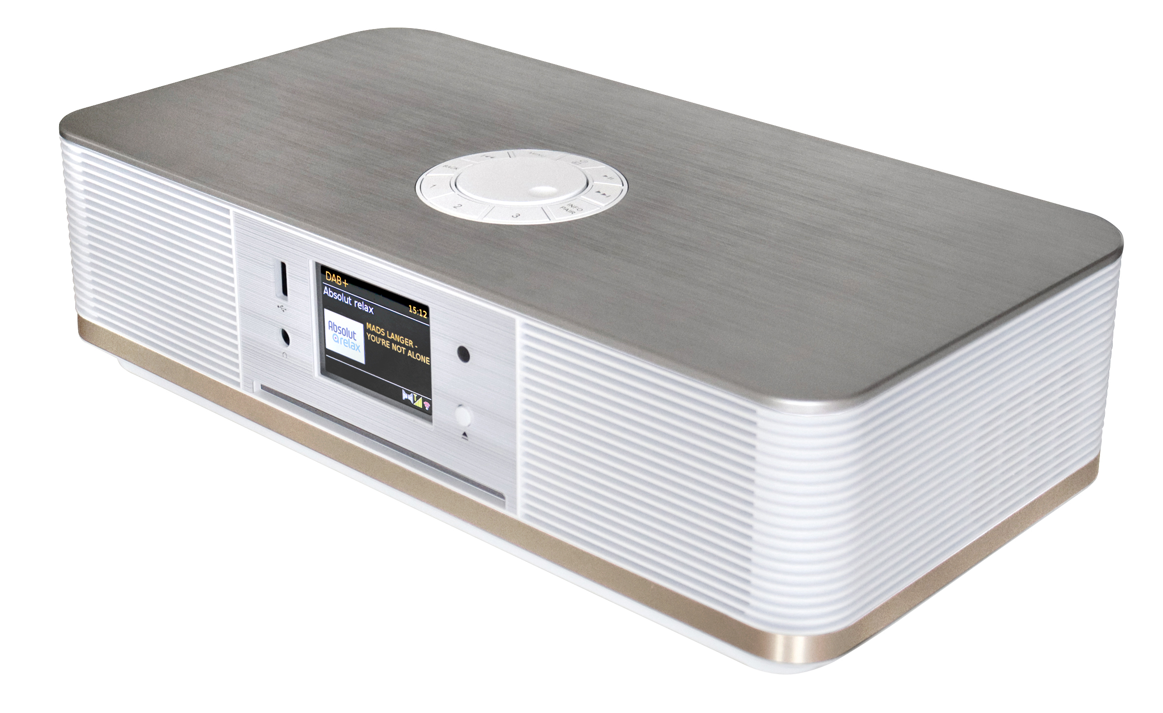 Stereo music centre with WLAN-internet/DAB+/FM-radio, CD/MP3, USB, Bluetooth®, LED ambient lighting, APP control