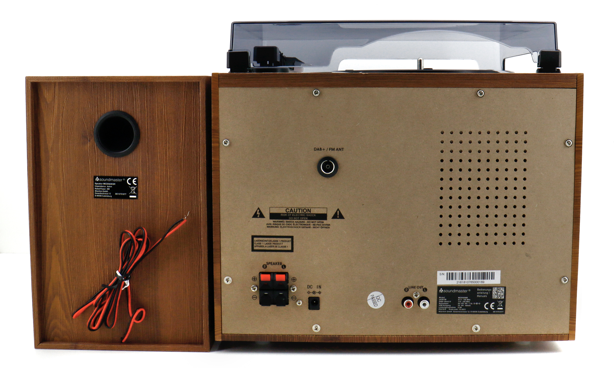 Stereo-Musikcenter mit DAB+/UKW Radio, CD/MP3, Plattenspieler, Doppelkassette, USB, Bluetooth®, Encoding