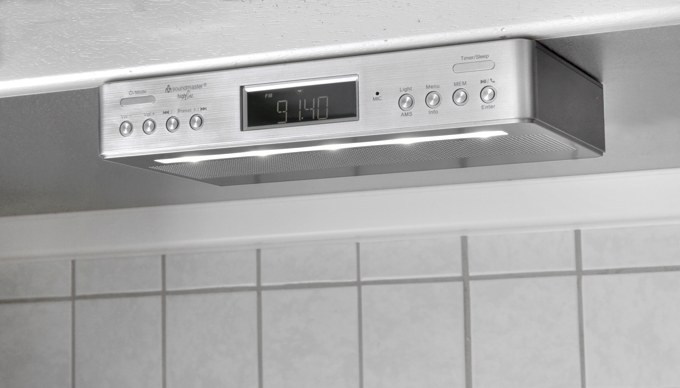 Kitchen under cabinet radio with DAB+/FM, Bluetooth®, LED workplace light