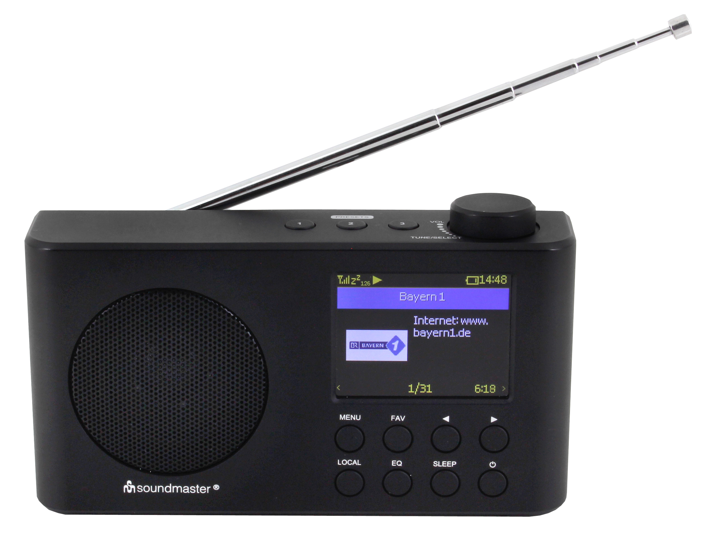 Portable WLAN-internet/DAB+/FM-radio with Bluetooth®, rechargeable Li-Ion battery