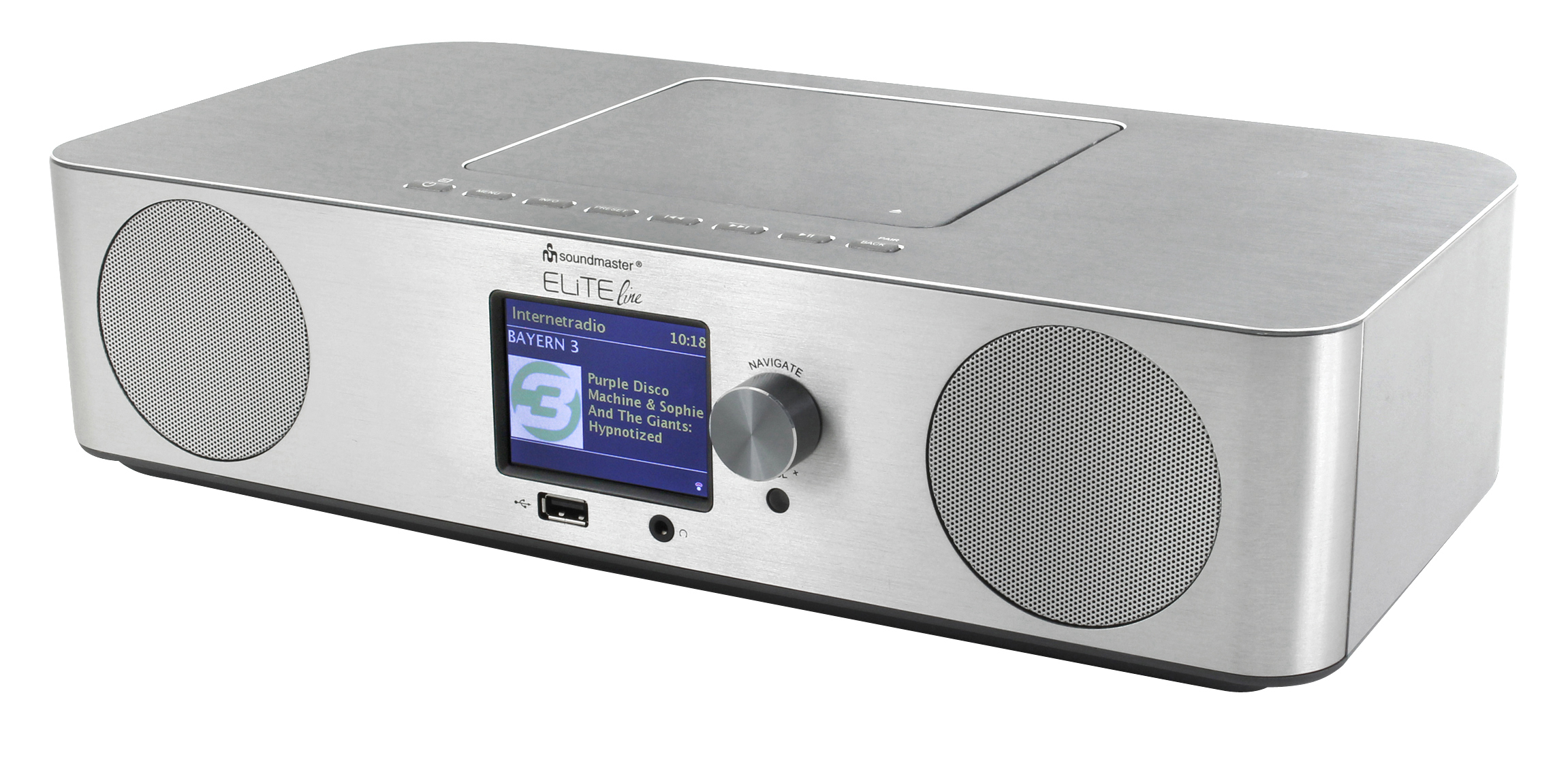 Stereo music centre with WLAN-internet/DAB+/FM-radio, CD/MP3, USB, Bluetooth®, APP control