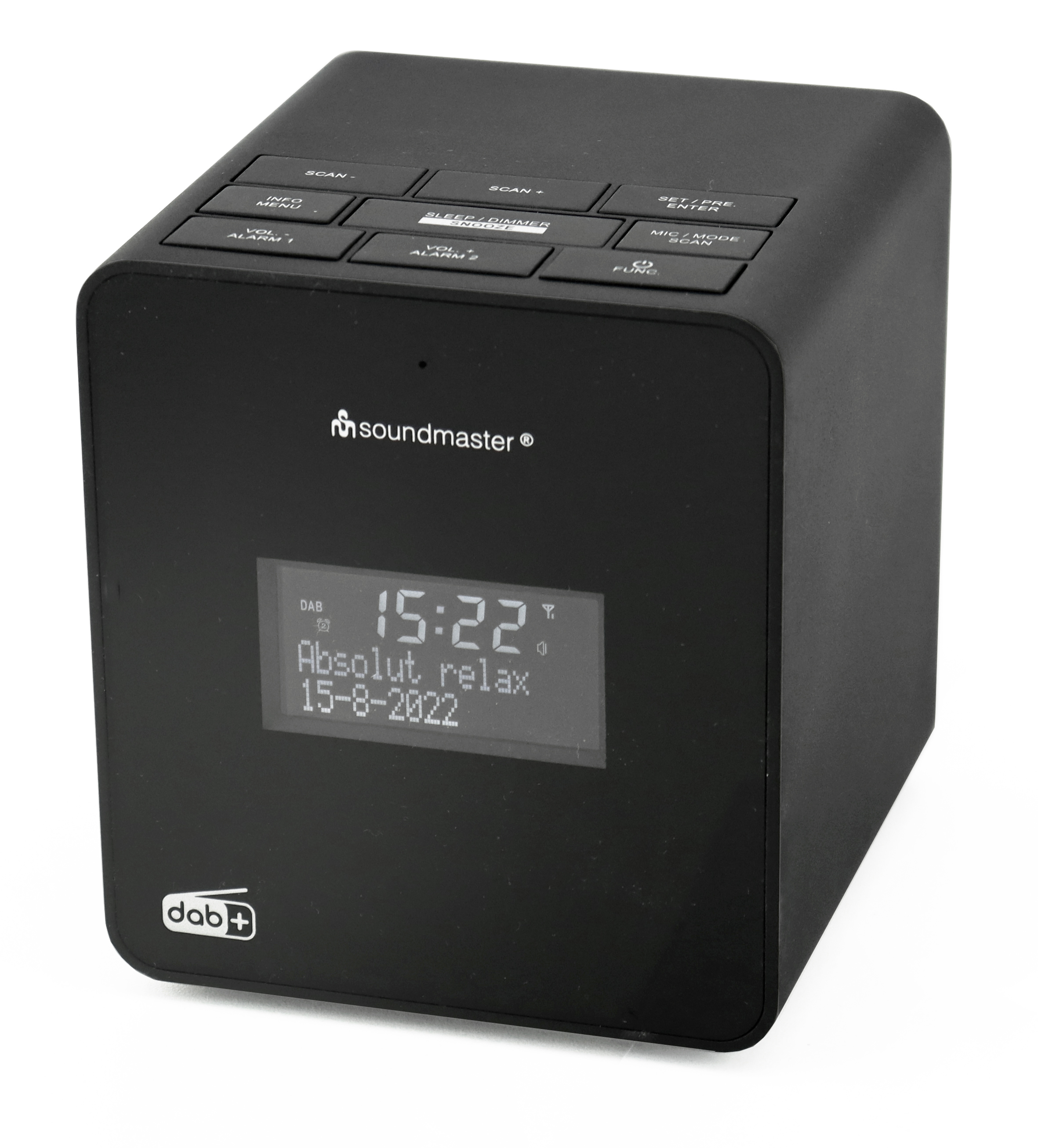 DAB+/FM clock radio with record function for individual wake-up calls